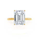 Emerald Solitaire Lab Grown Diamond Engagement Ring