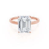 Emerald Solitaire Lab Grown Diamond Engagement Ring