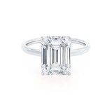 Emerald Solitaire Lab Grown Diamond Engagement Ring