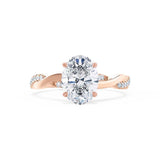 Oval Twisted Pave Lab Grown Diamond Engagement Ring