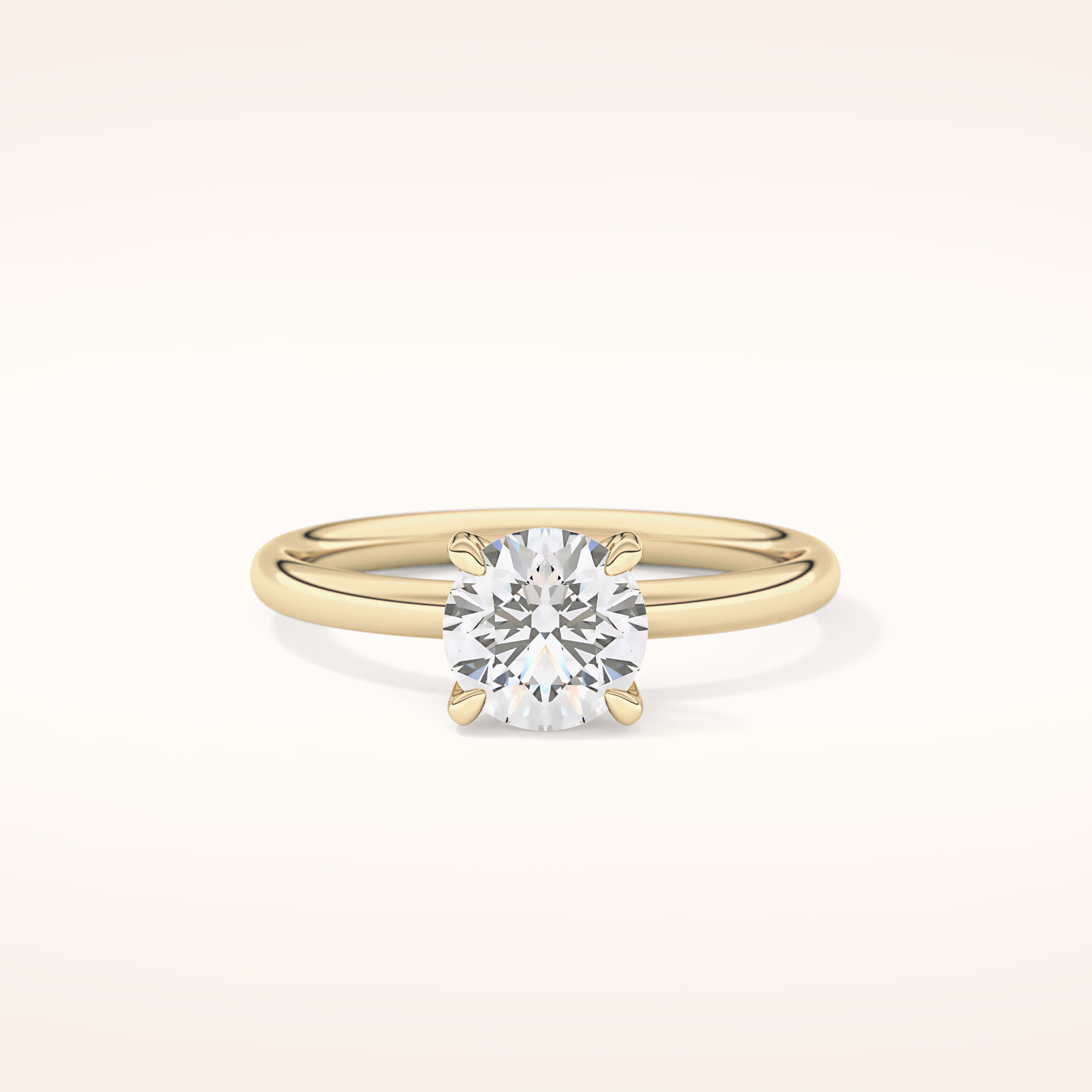 1.03 CT Round Shaped Solitaire Moissanite Engagement Ring