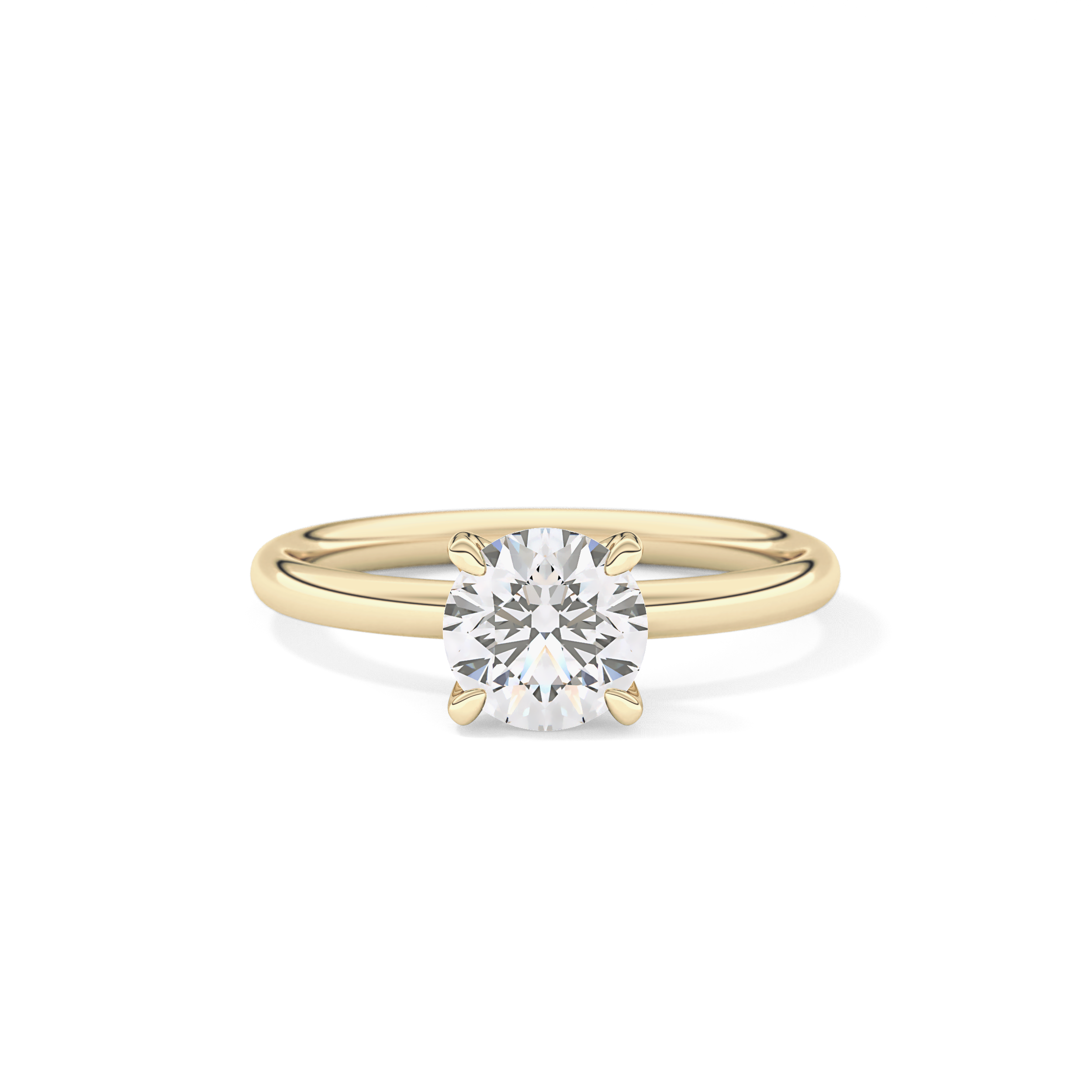 Round Solitaire Lab Grown Diamond Engagement Ring