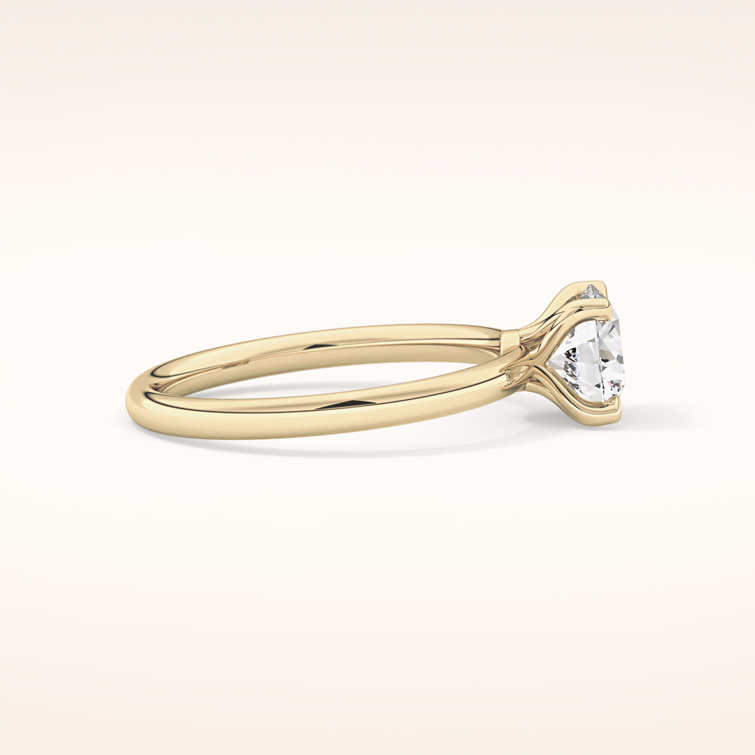 1.03 CT Round Shaped Solitaire Moissanite Engagement Ring