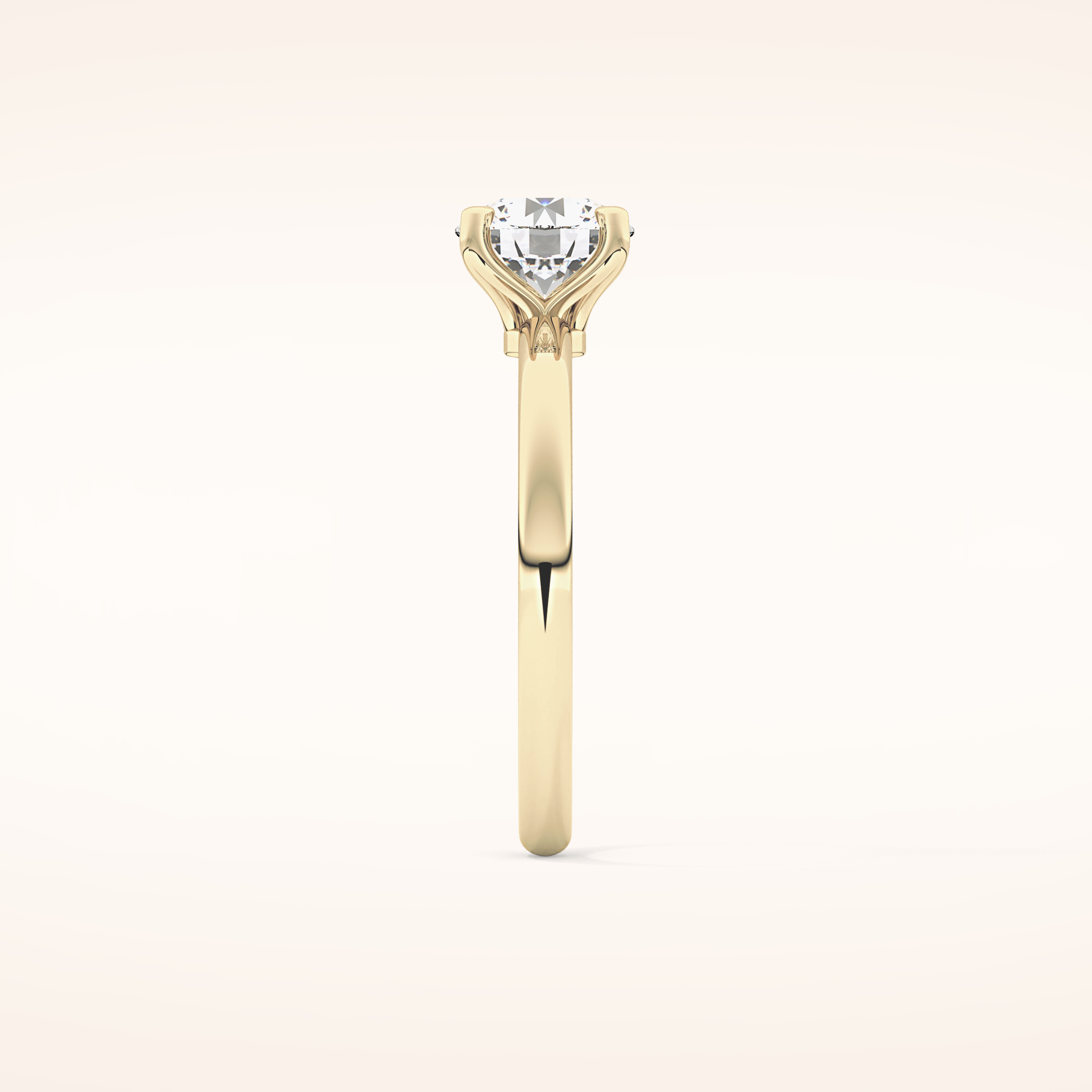 1.03 CT Round Shaped Solitaire Moissanite Engagement Ring