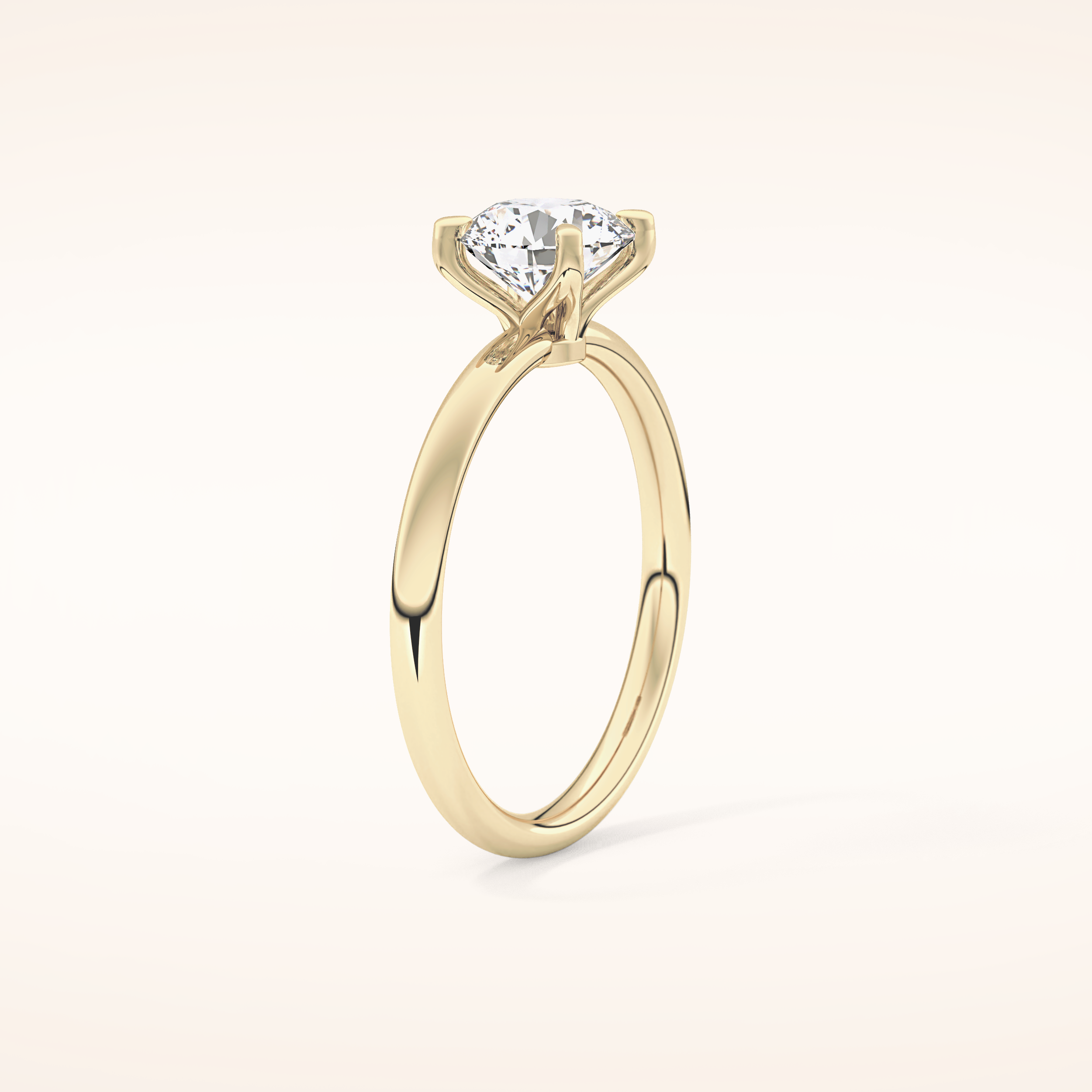1.03 CT Round Shaped Solitaire Moissanite Engagement Ring