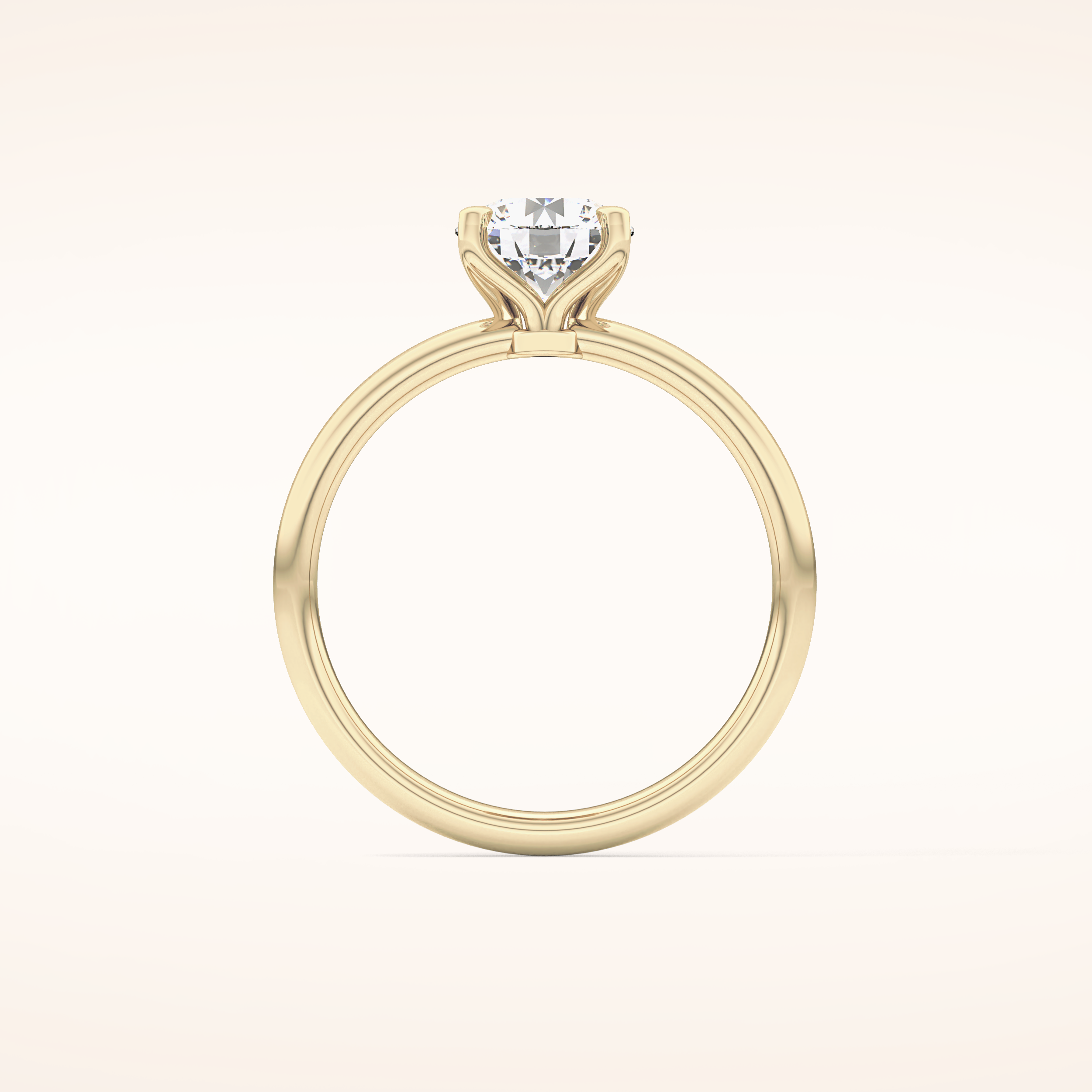 1.03 CT Round Shaped Solitaire Moissanite Engagement Ring