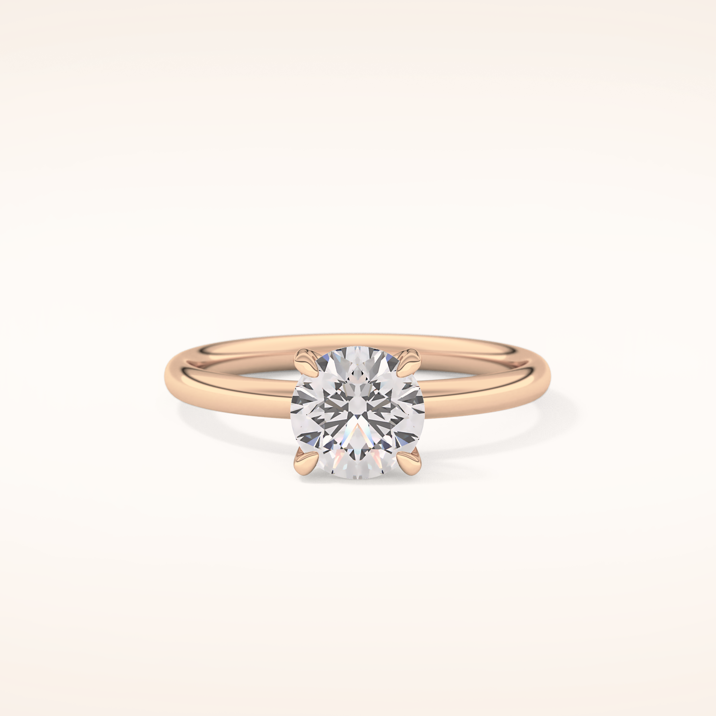 1.03 CT Round Shaped Solitaire Moissanite Engagement Ring