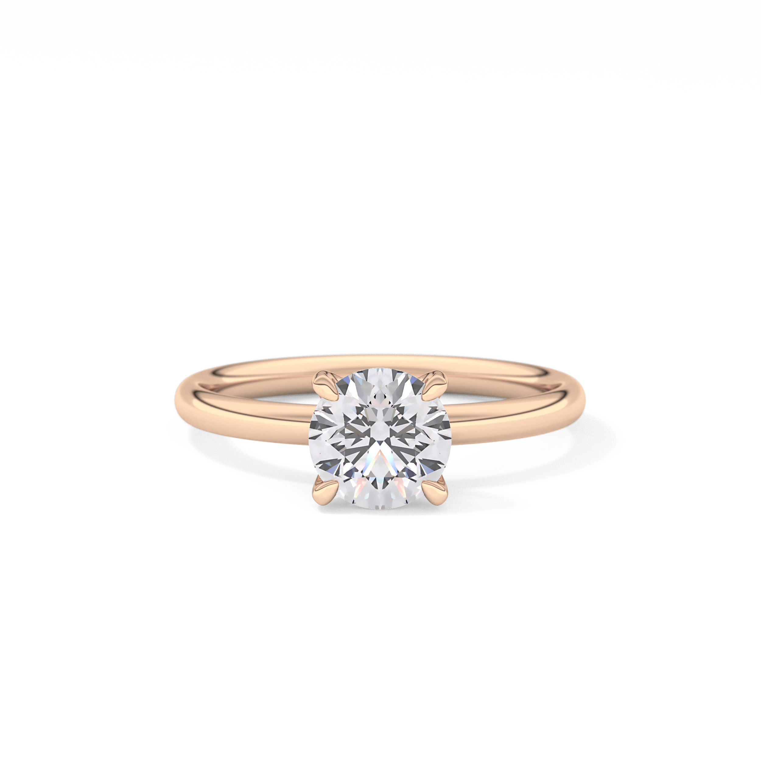 Round Solitaire Lab Grown Diamond Engagement Ring