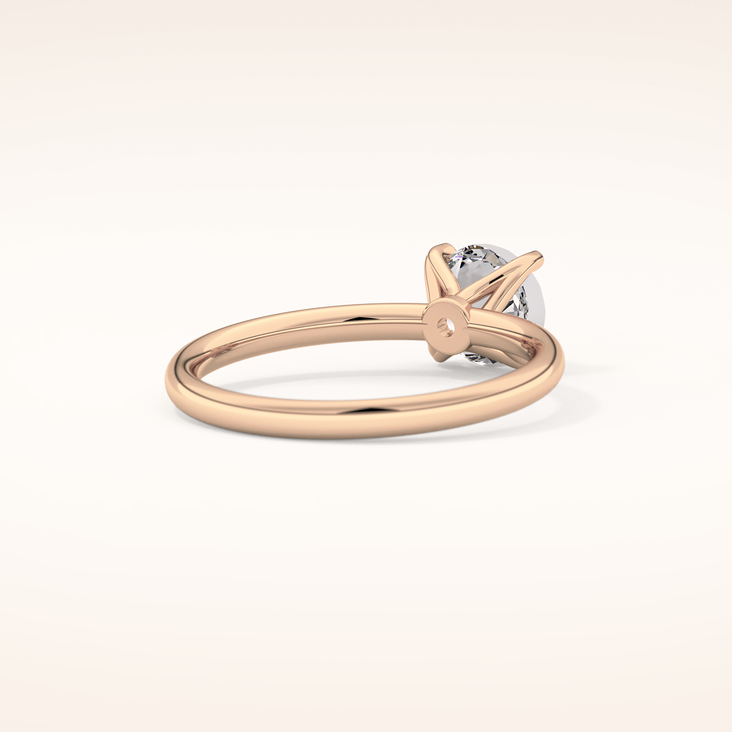 1.03 CT Round Shaped Solitaire Moissanite Engagement Ring