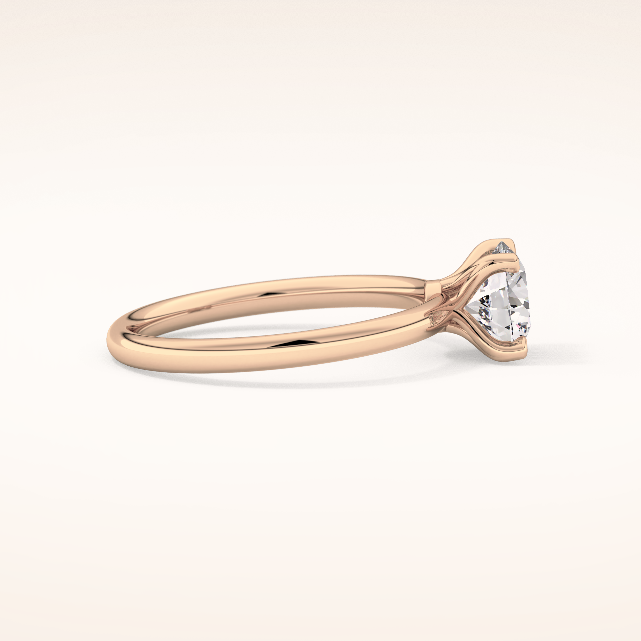 1.03 CT Round Shaped Solitaire Moissanite Engagement Ring
