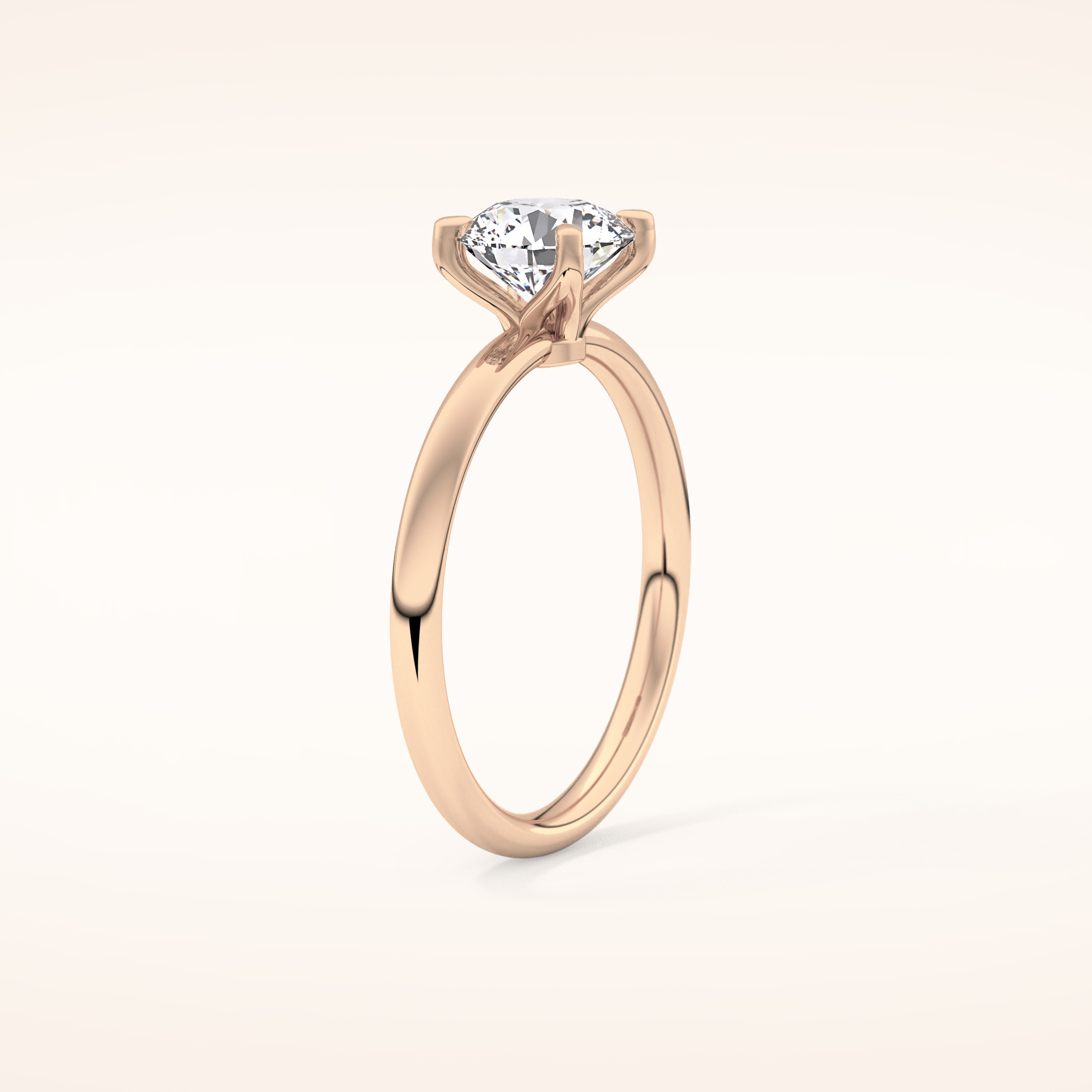 1.03 CT Round Shaped Solitaire Moissanite Engagement Ring