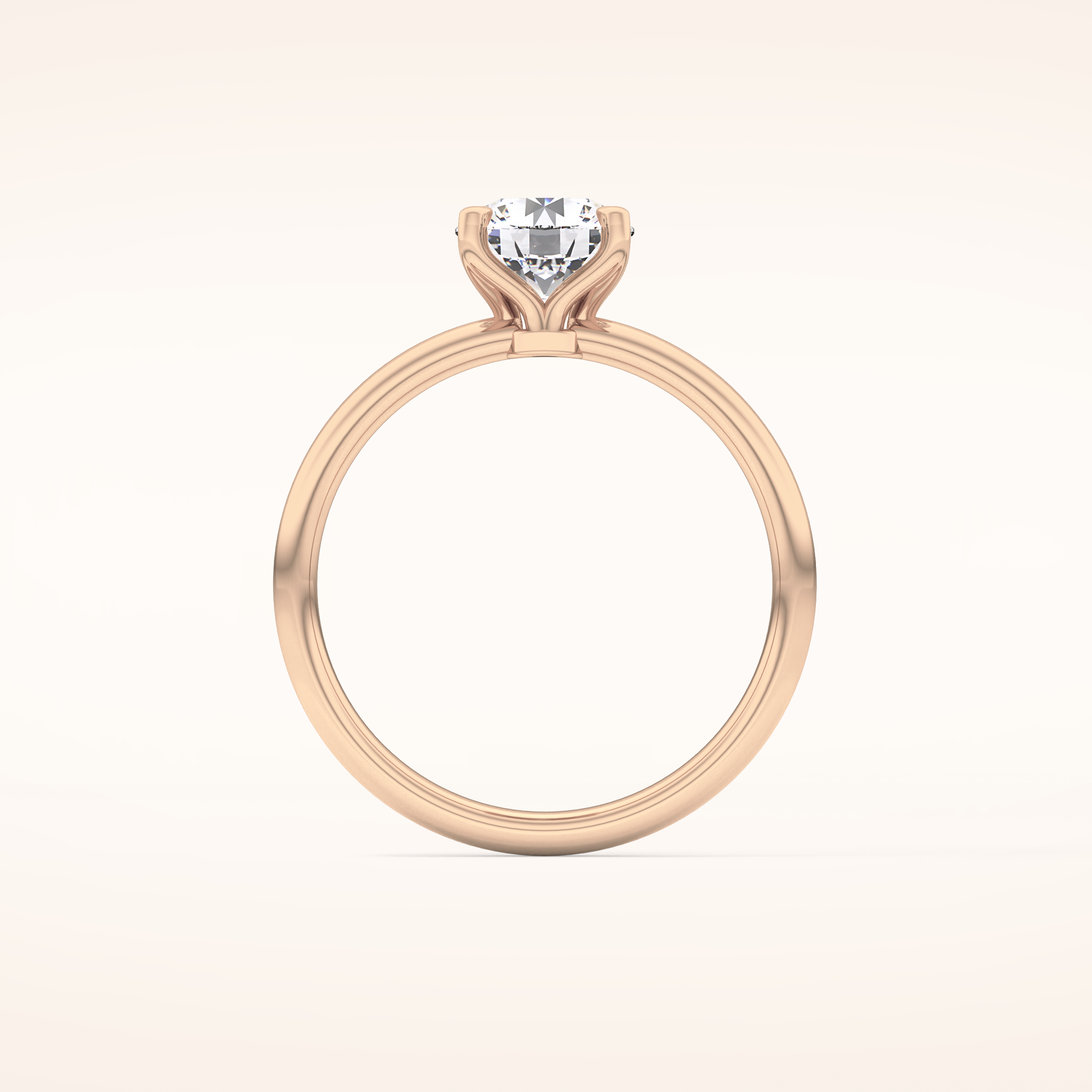 1.03 CT Round Shaped Solitaire Moissanite Engagement Ring