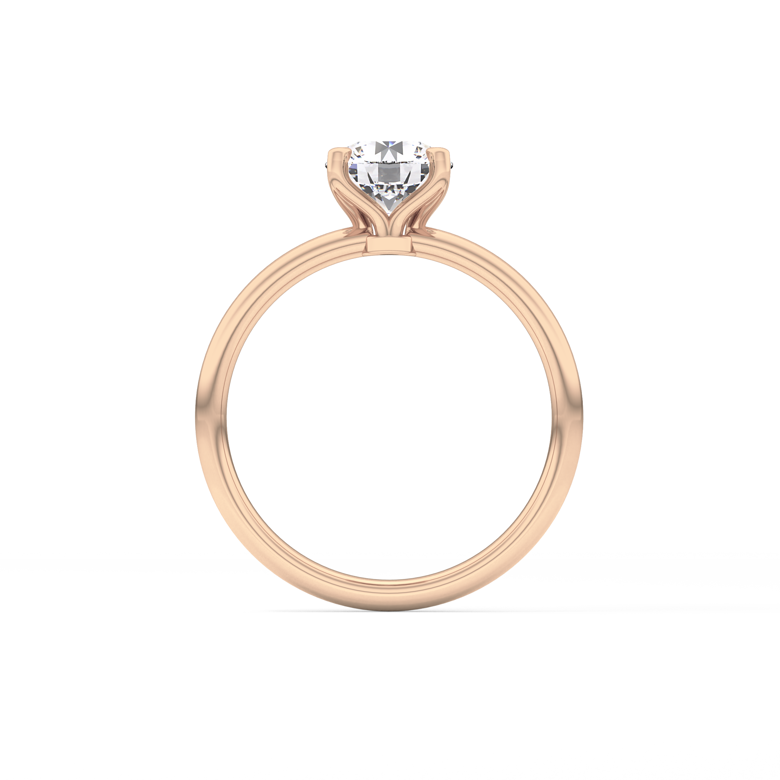 Round Solitaire Lab Grown Diamond Engagement Ring