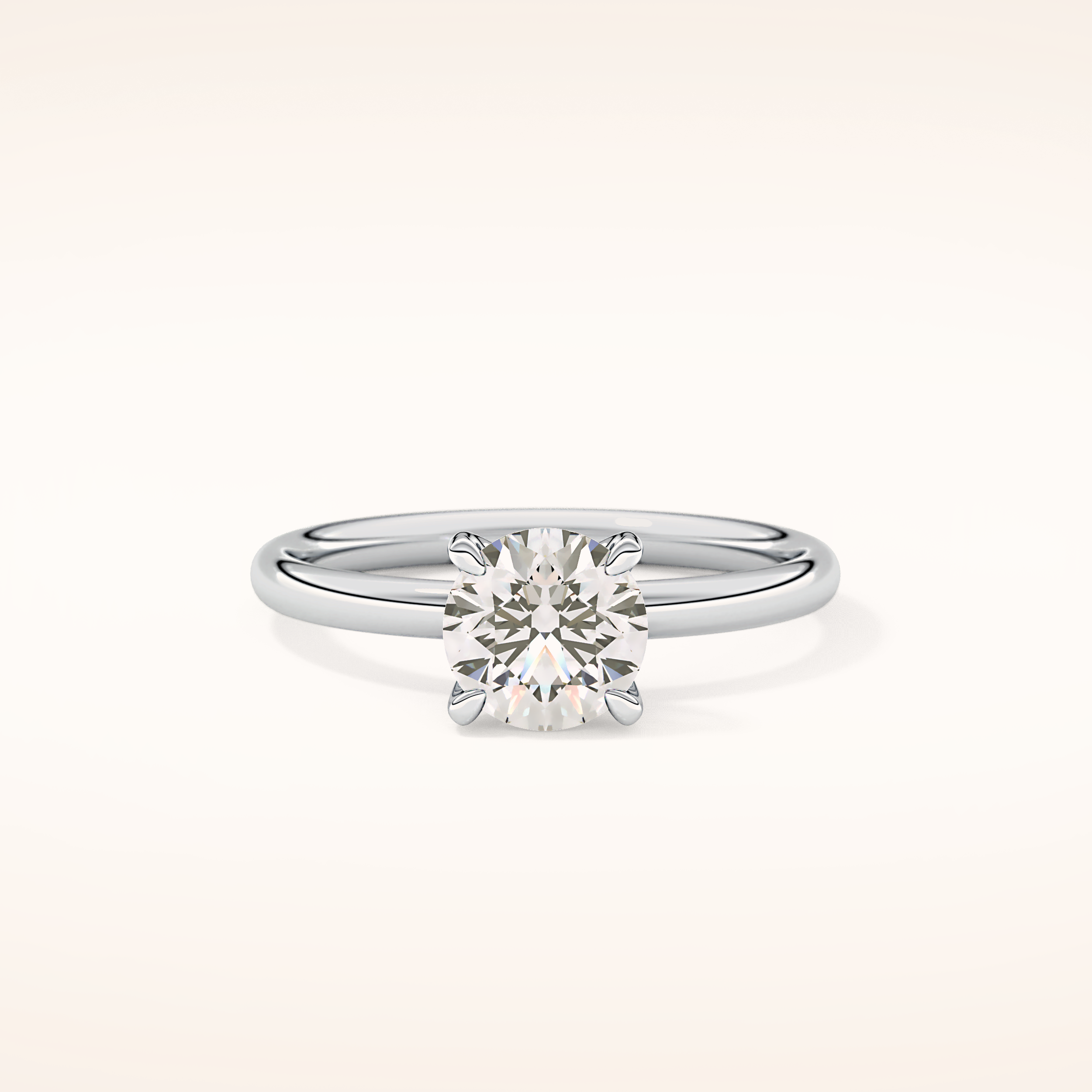 1.03 CT Round Shaped Solitaire Moissanite Engagement Ring