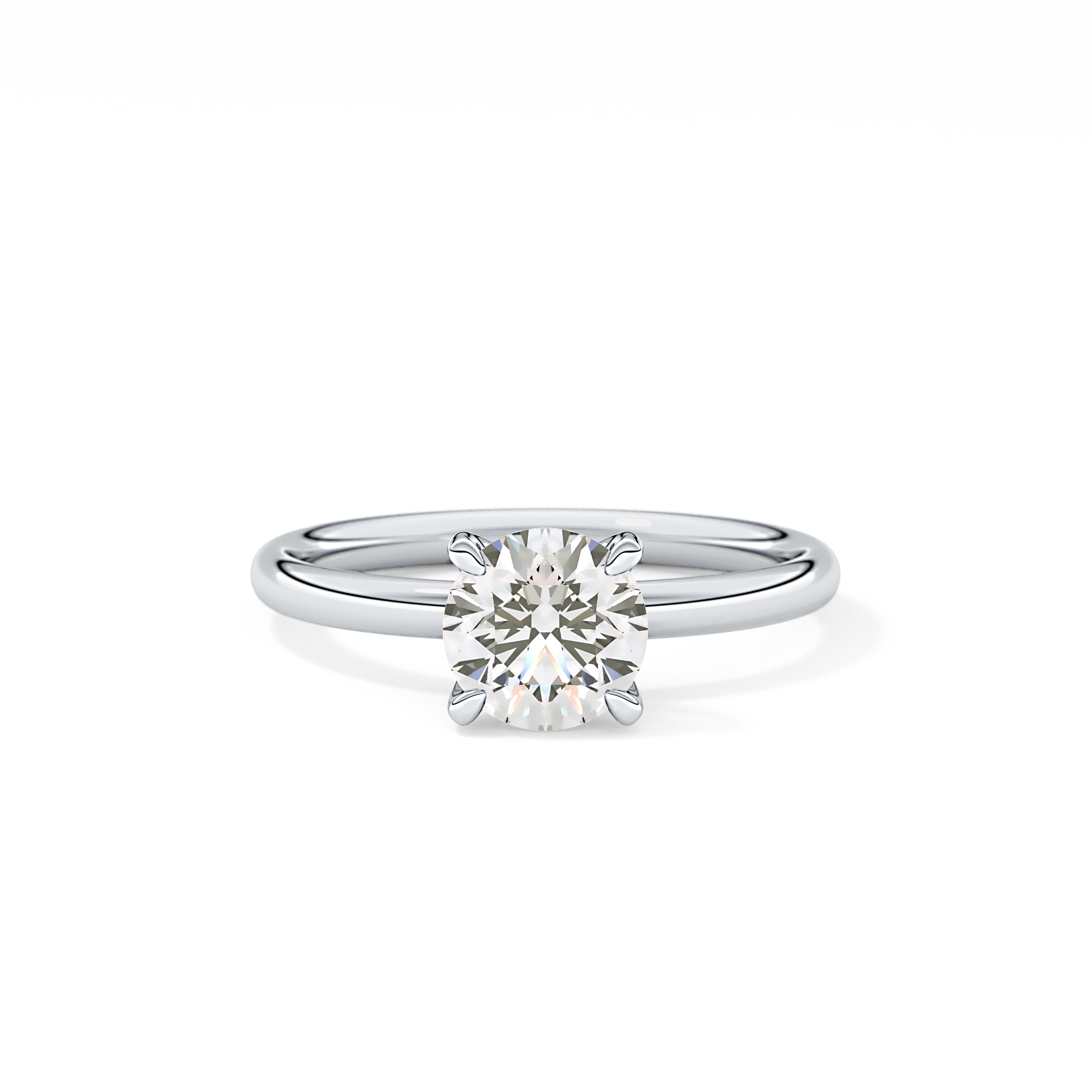 Round Solitaire Lab Grown Diamond Engagement Ring