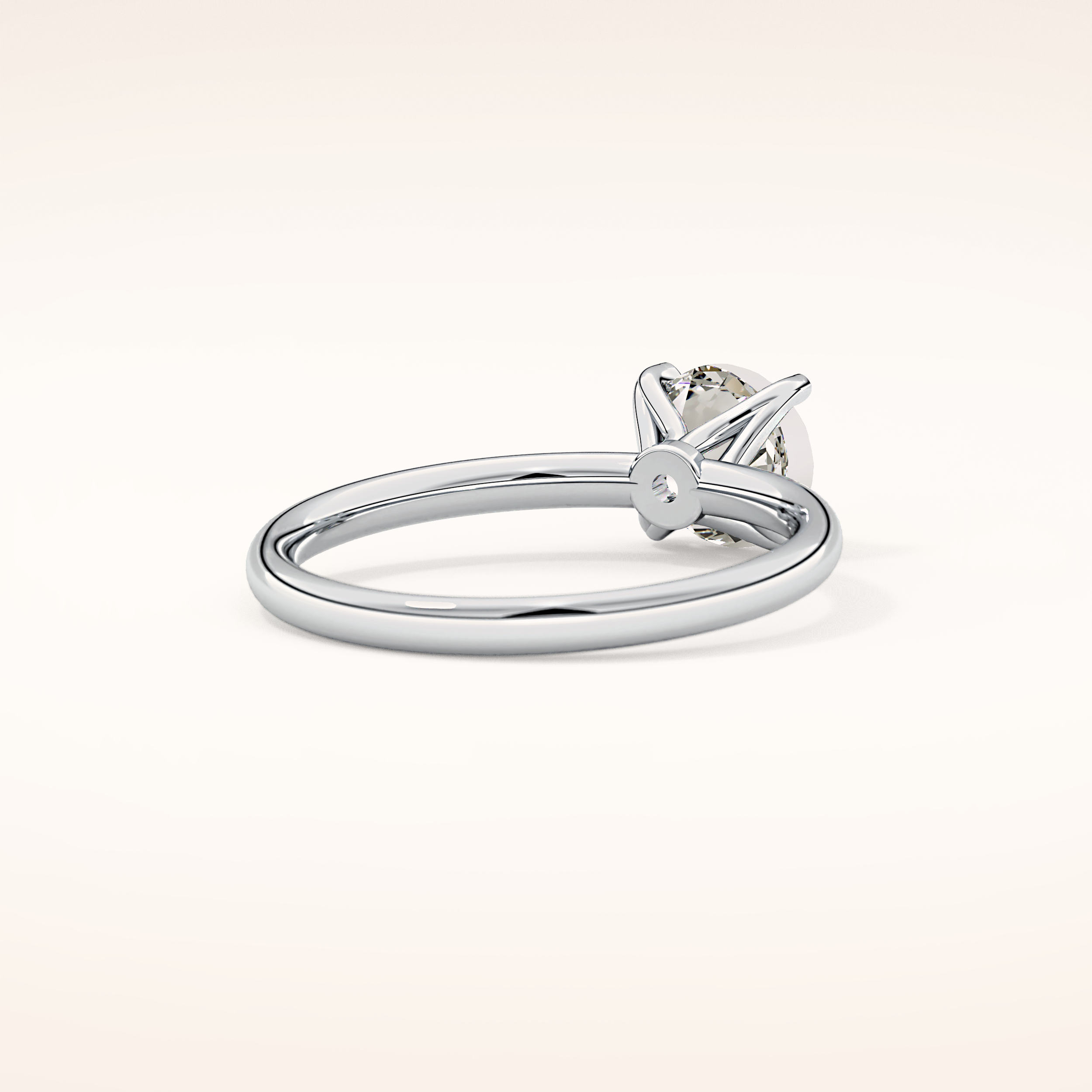 1.03 CT Round Shaped Solitaire Moissanite Engagement Ring