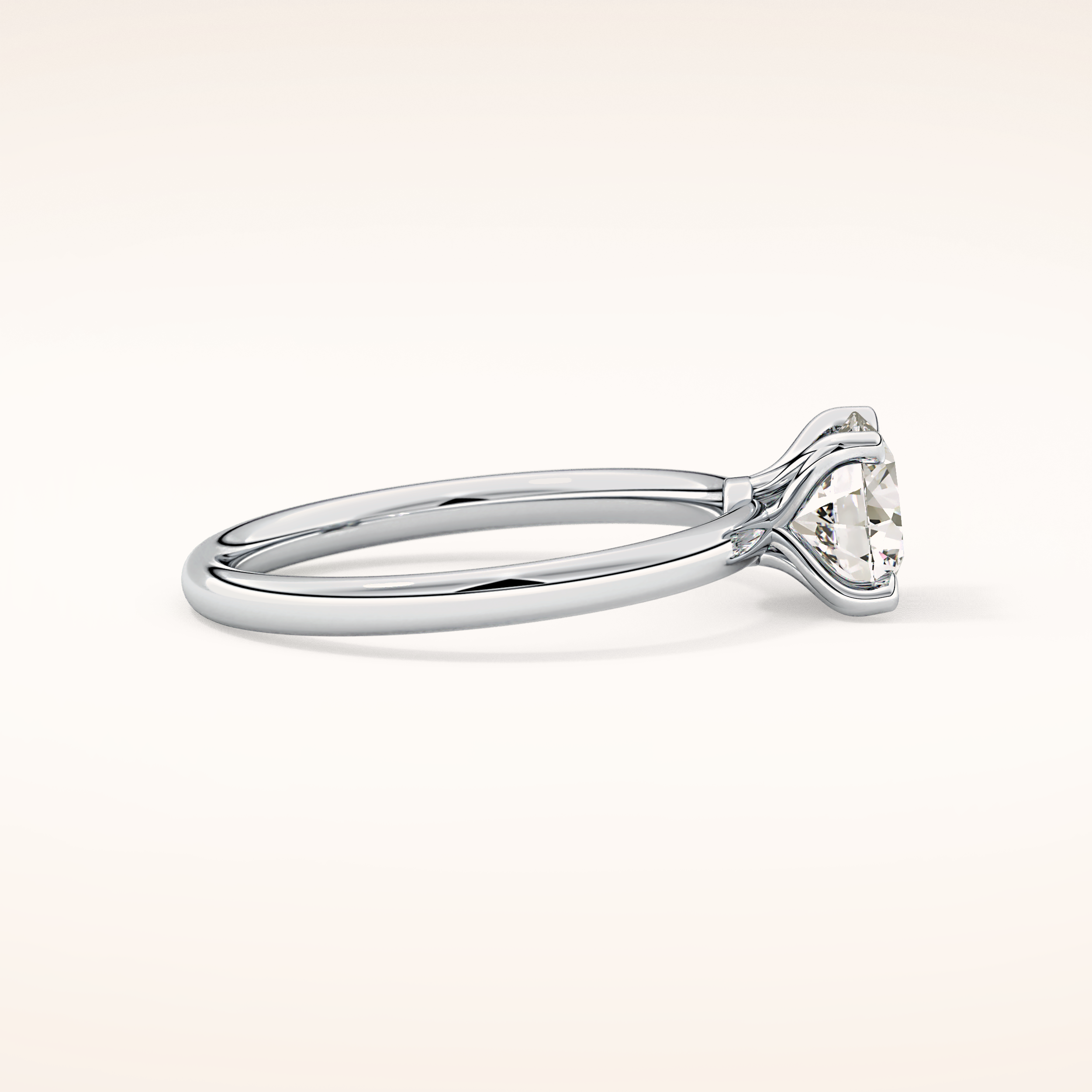 1.03 CT Round Shaped Solitaire Moissanite Engagement Ring
