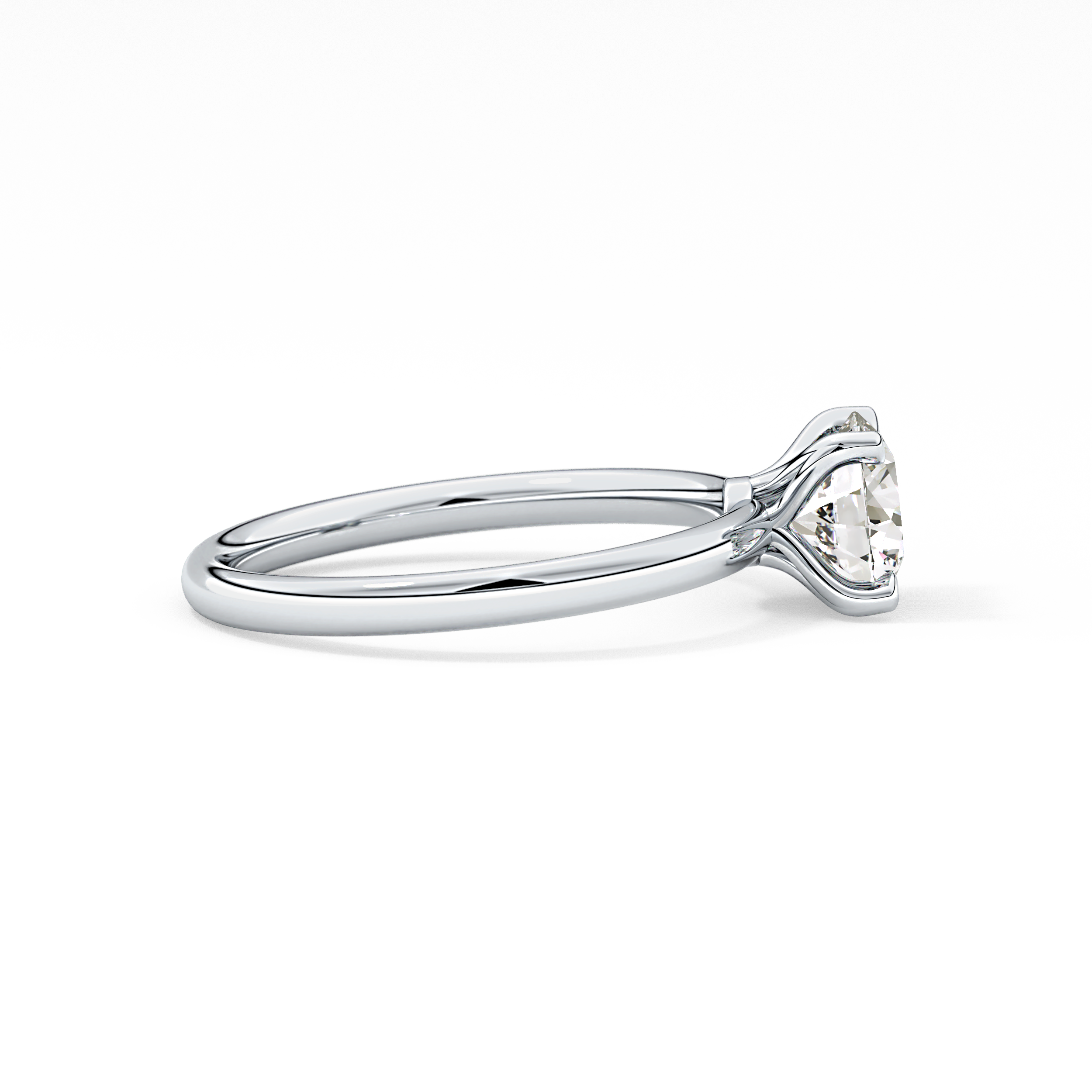 Round Solitaire Lab Grown Diamond Engagement Ring