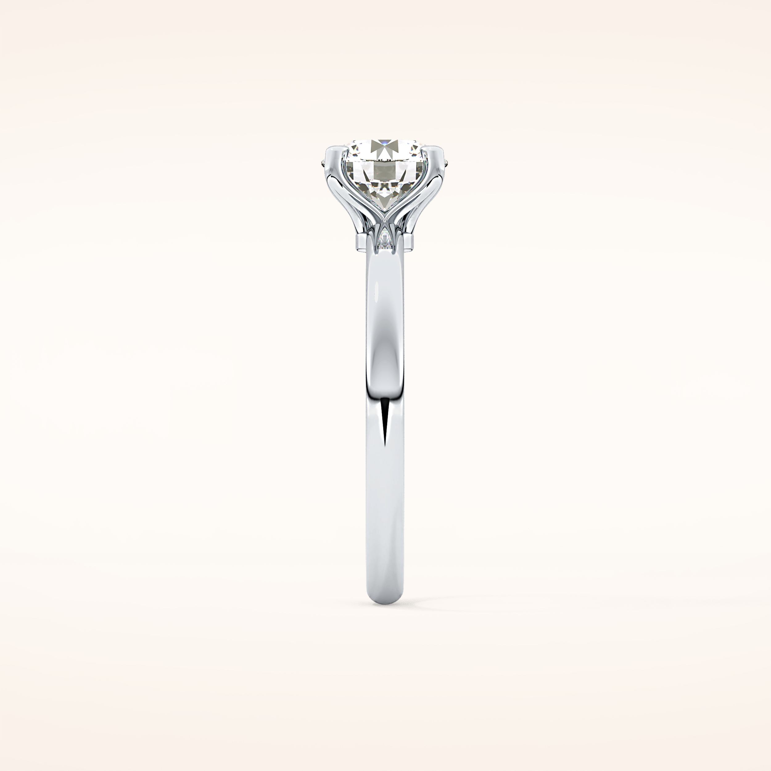 1.03 CT Round Shaped Solitaire Moissanite Engagement Ring