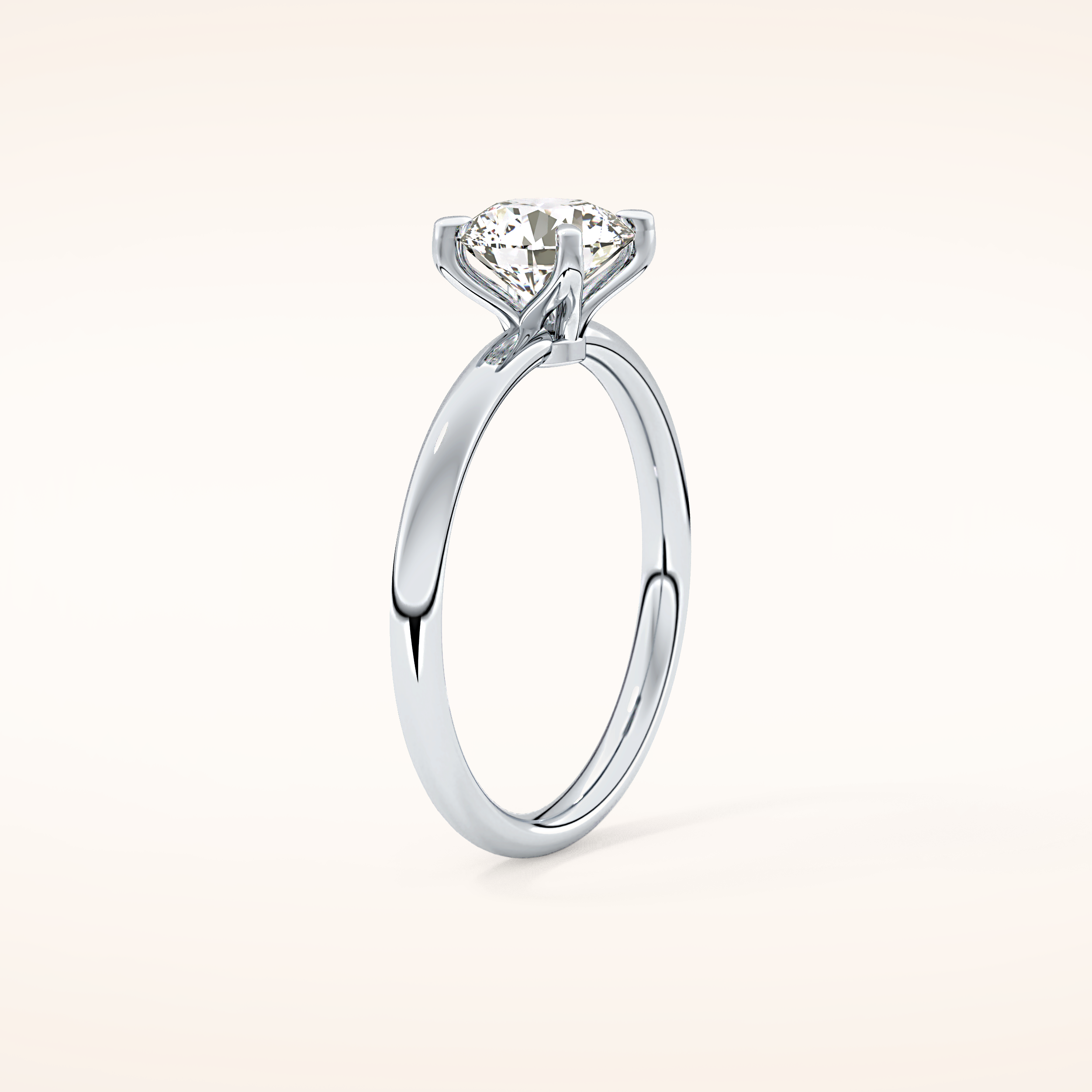1.03 CT Round Shaped Solitaire Moissanite Engagement Ring