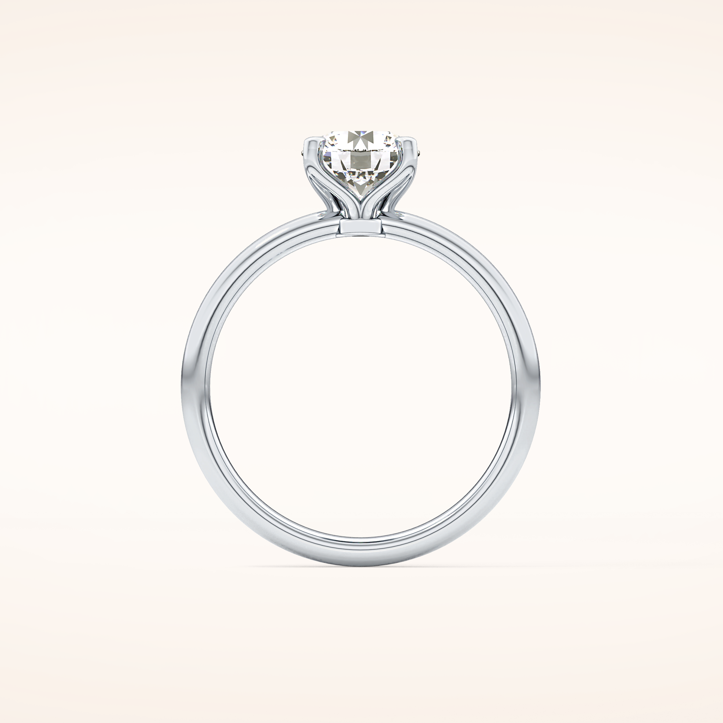 1.03 CT Round Shaped Solitaire Moissanite Engagement Ring