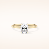 1.09 CT Oval Shaped Solitaire Moissanite Engagement Ring