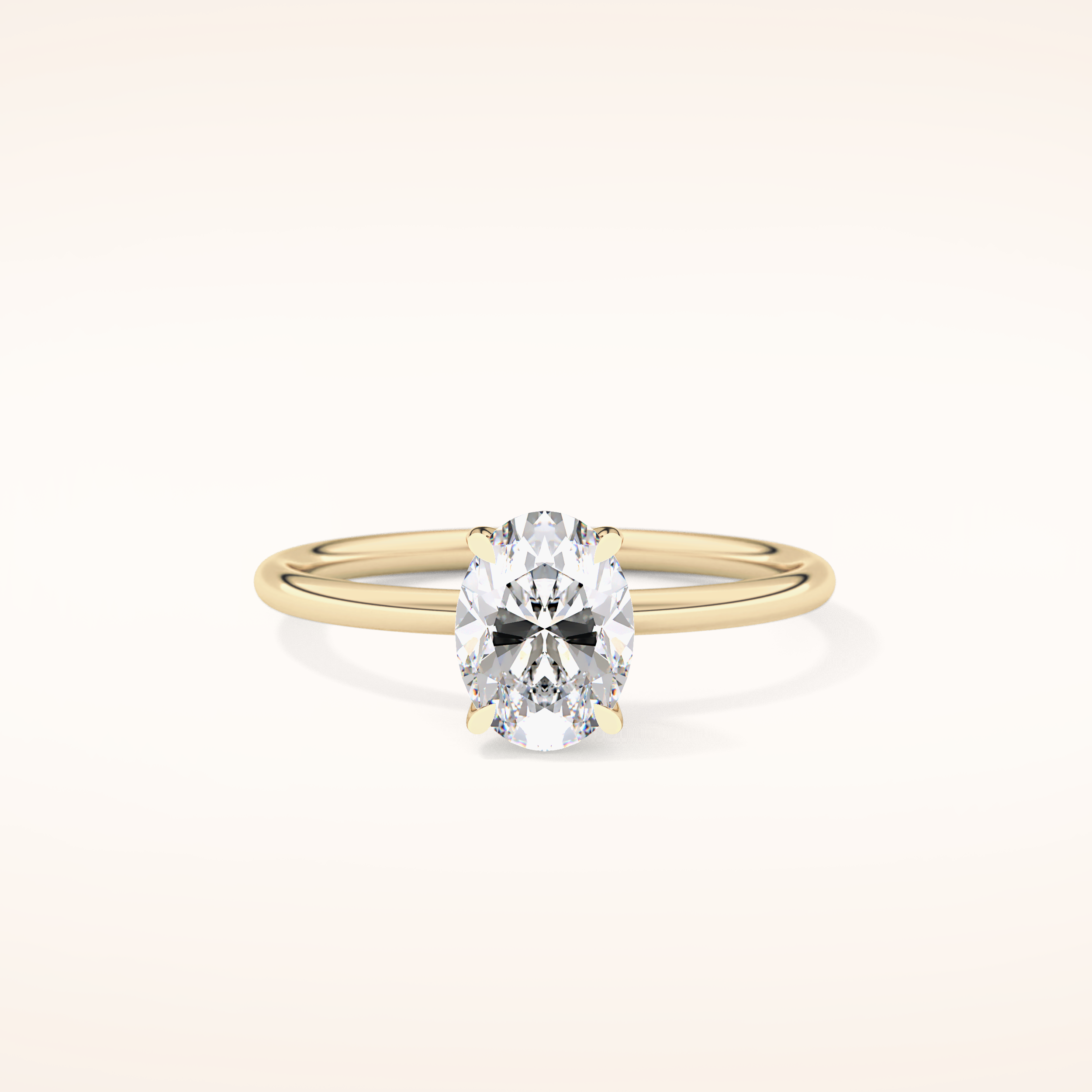 1.09 CT Oval Shaped Solitaire Moissanite Engagement Ring