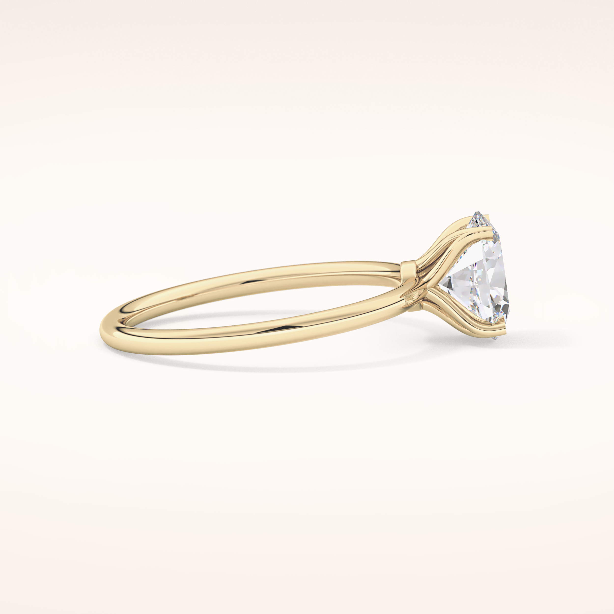 1.09 CT Oval Shaped Solitaire Moissanite Engagement Ring
