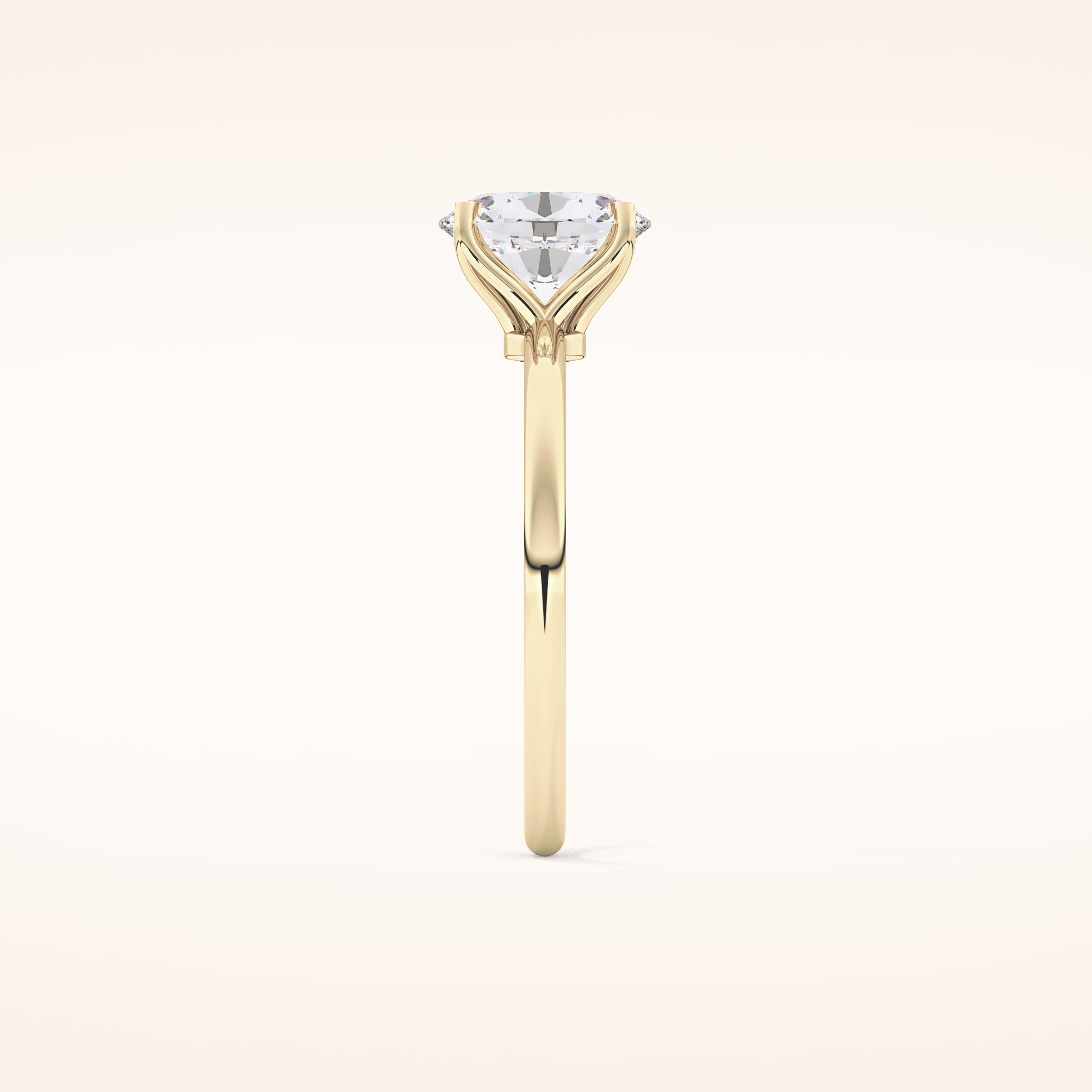 1.09 CT Oval Shaped Solitaire Moissanite Engagement Ring
