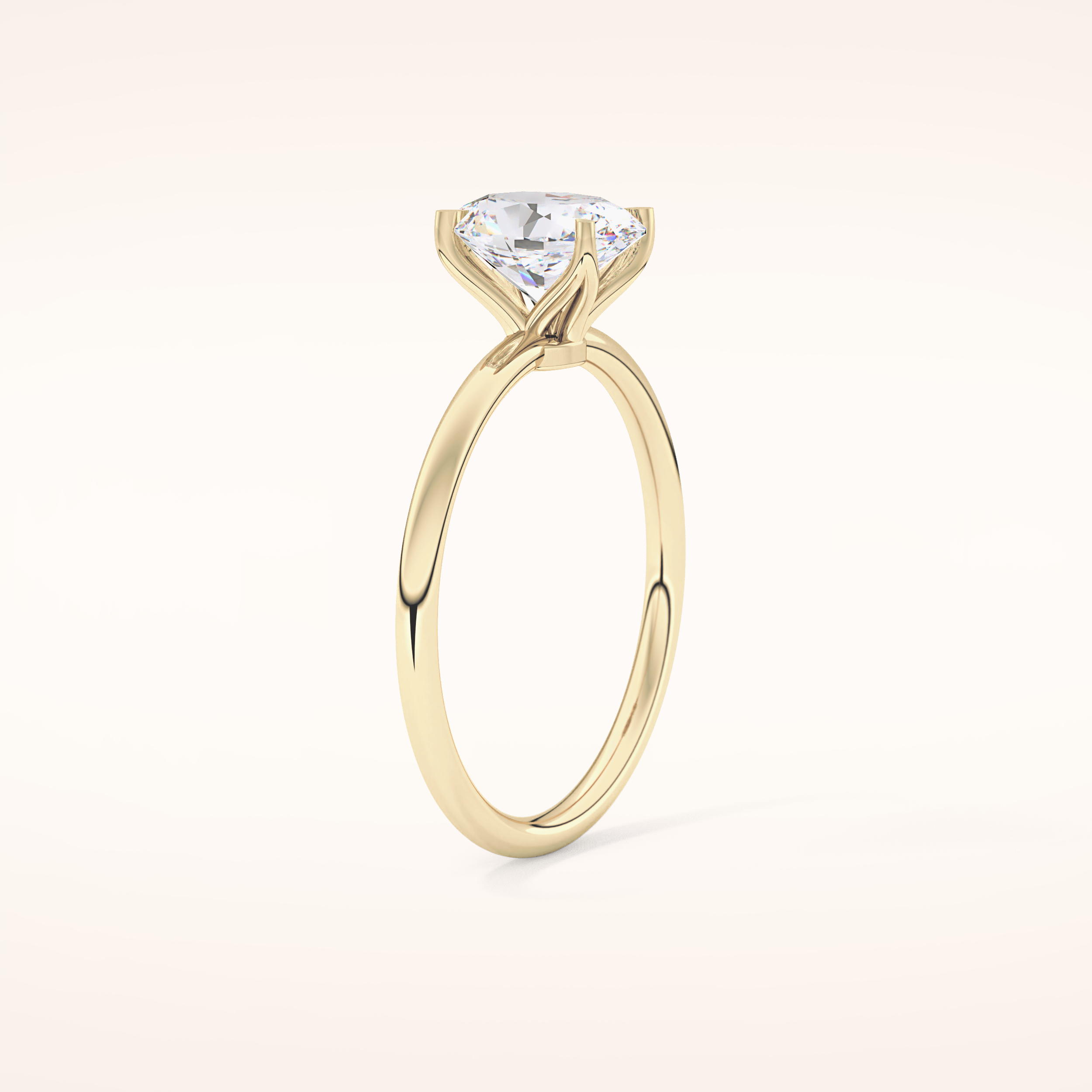 1.09 CT Oval Shaped Solitaire Moissanite Engagement Ring