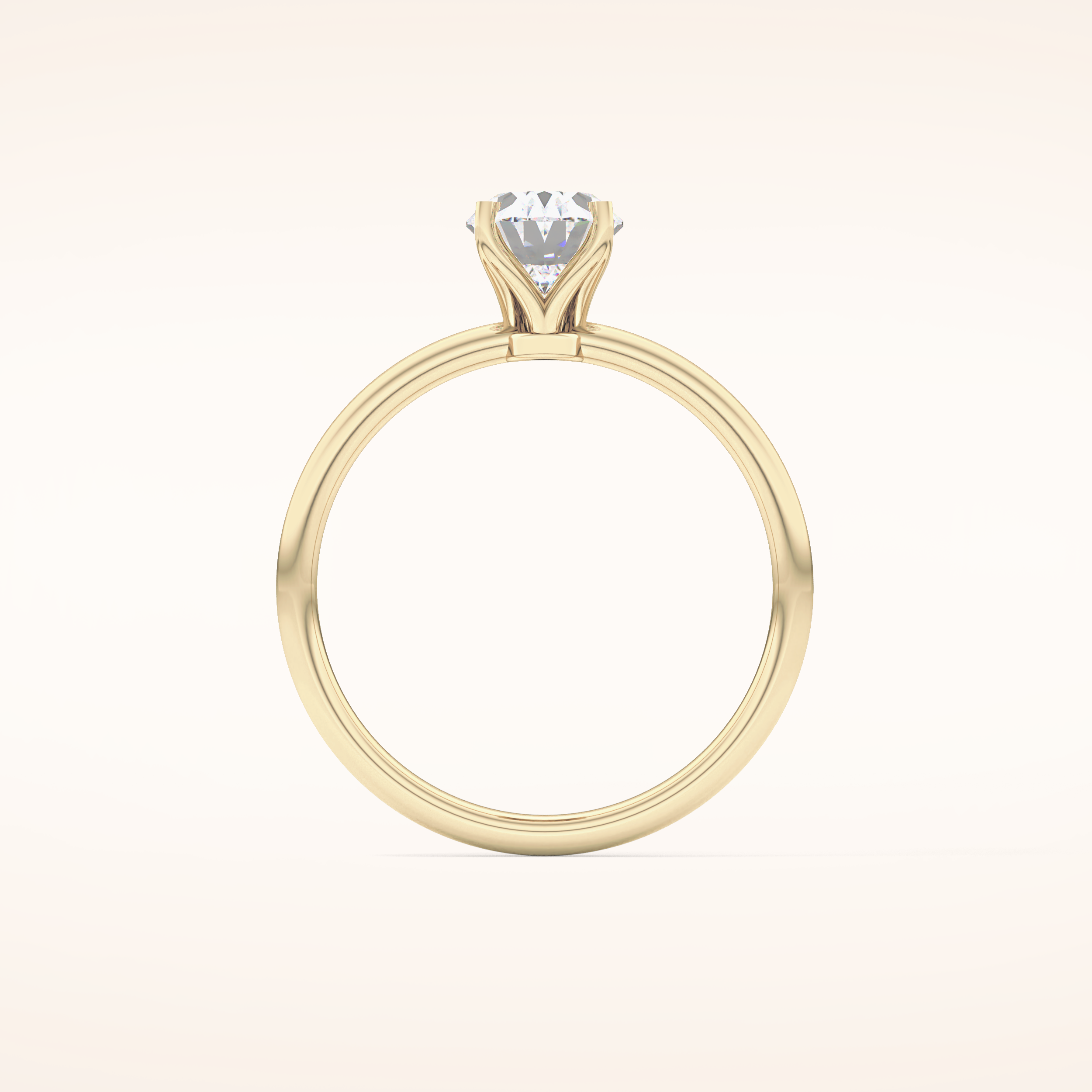 1.09 CT Oval Shaped Solitaire Moissanite Engagement Ring
