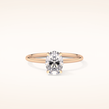 1.09 CT Oval Shaped Solitaire Moissanite Engagement Ring