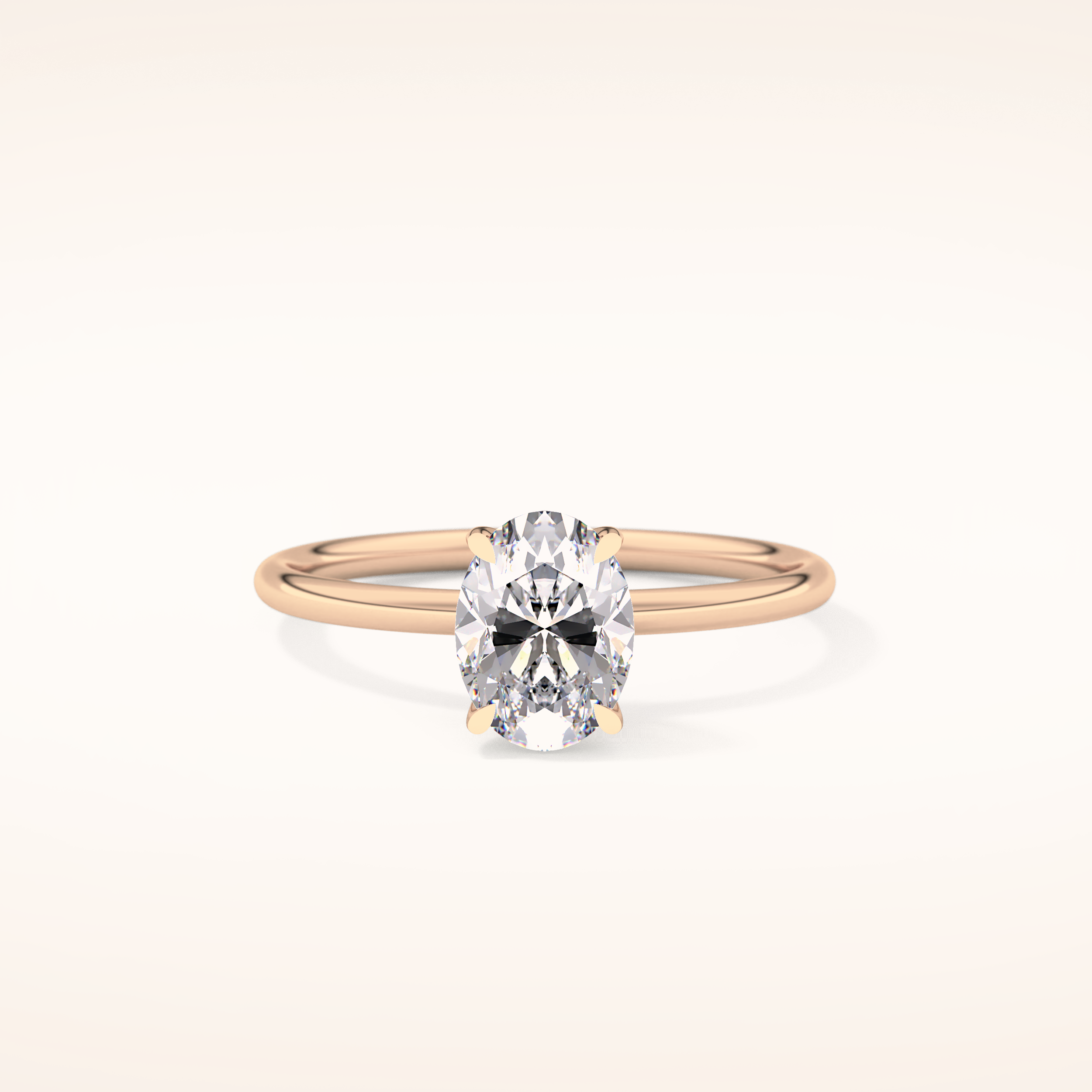 1.09 CT Oval Shaped Solitaire Moissanite Engagement Ring