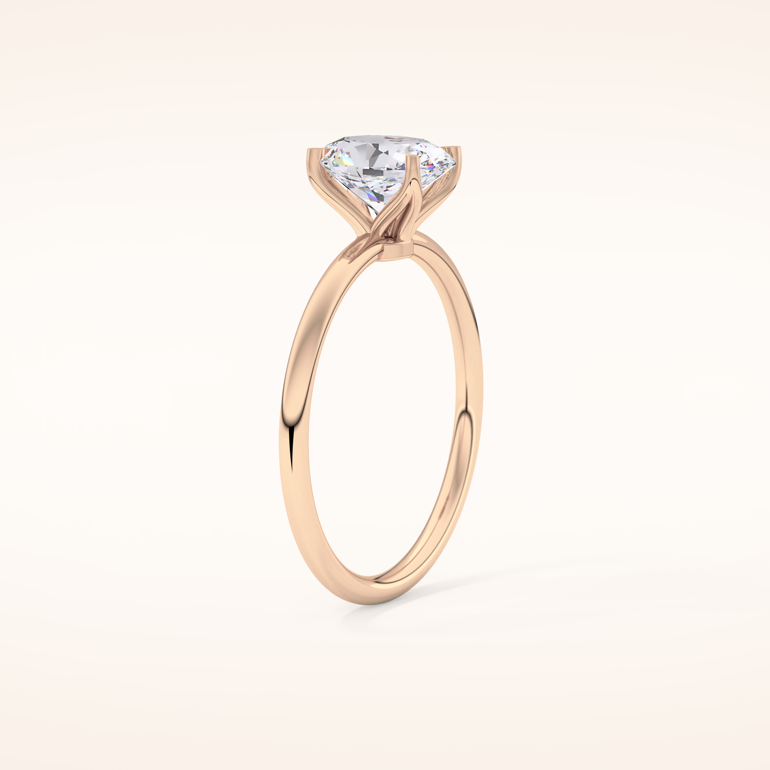 1.09 CT Oval Shaped Solitaire Moissanite Engagement Ring