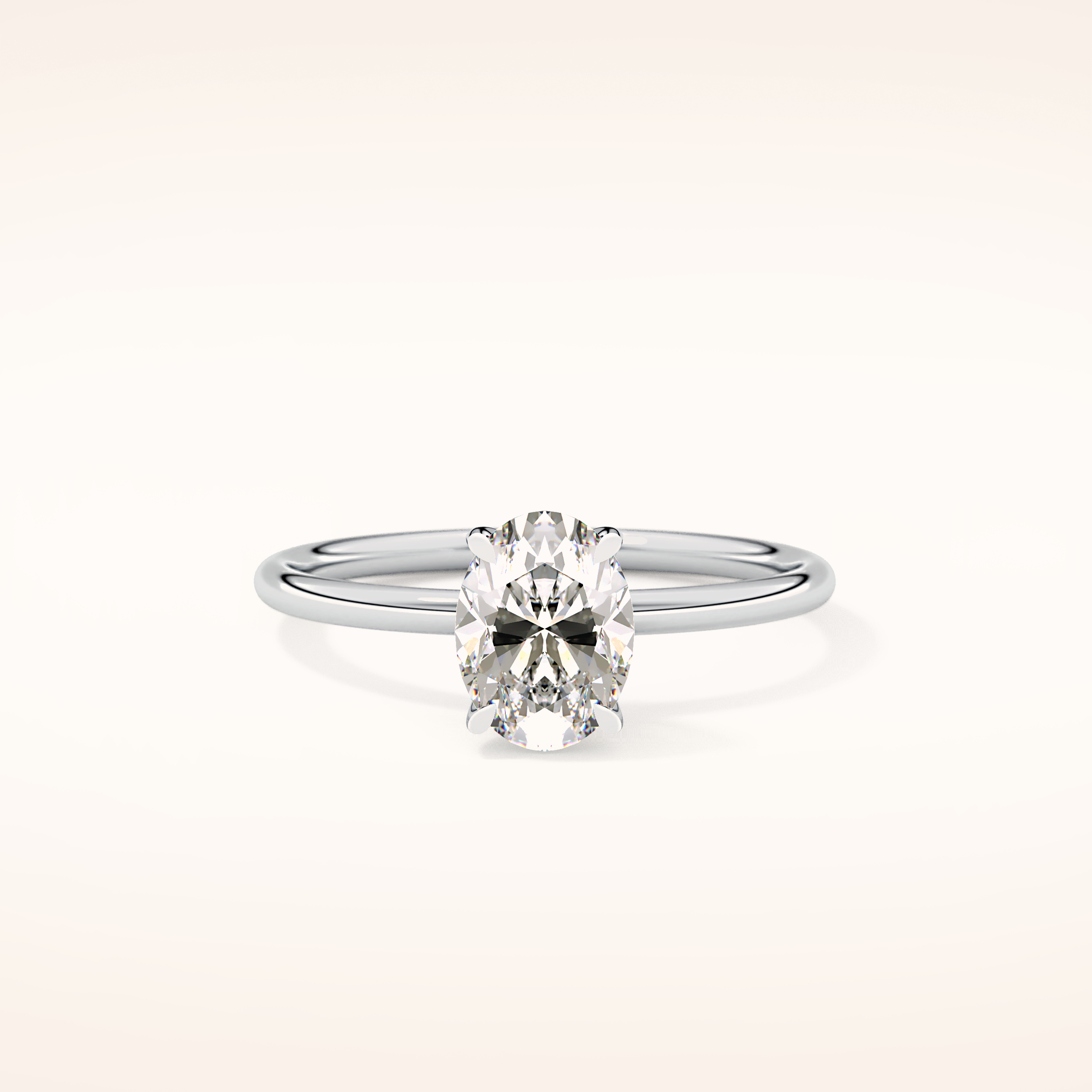 1.09 CT Oval Shaped Solitaire Moissanite Engagement Ring