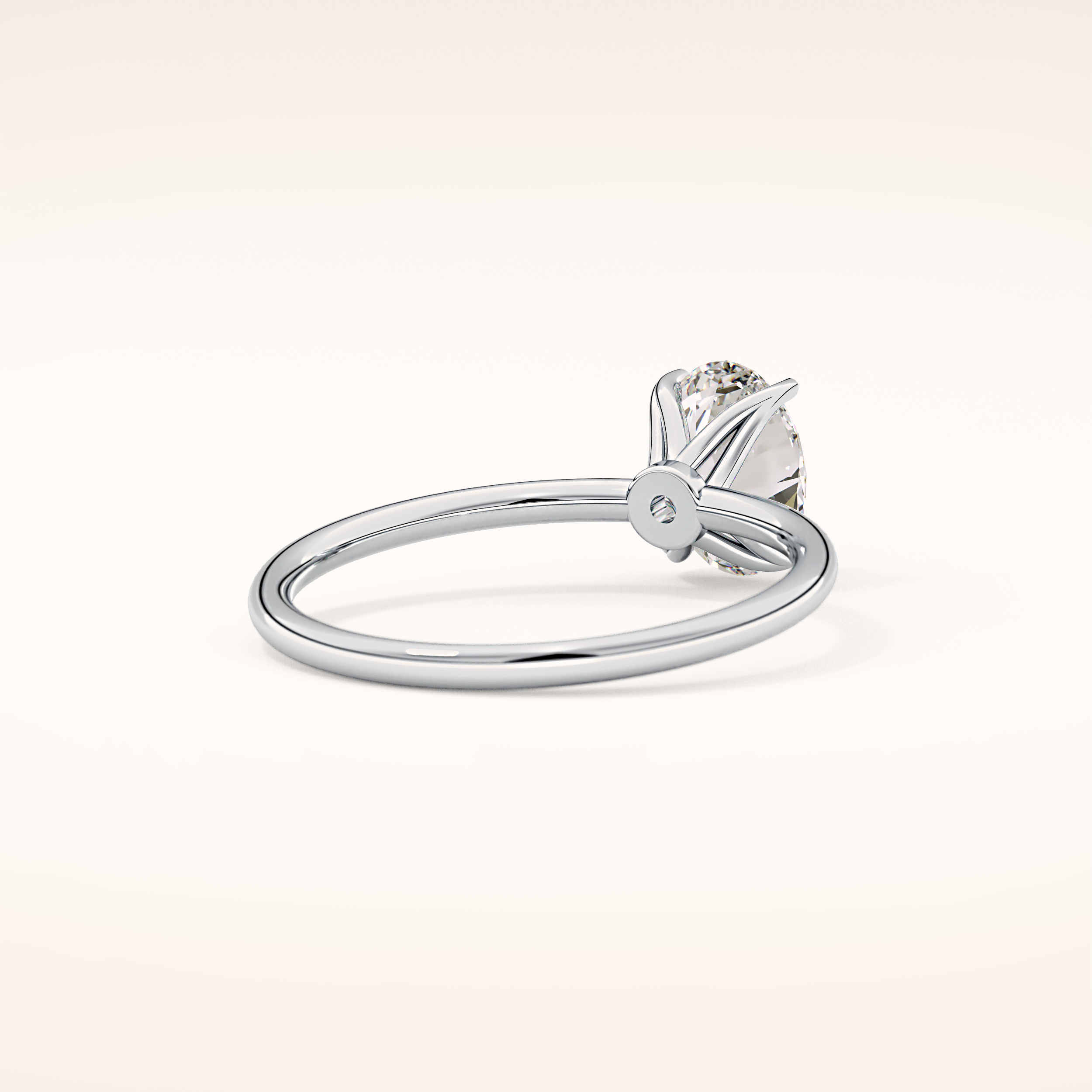 1.09 CT Oval Shaped Solitaire Moissanite Engagement Ring