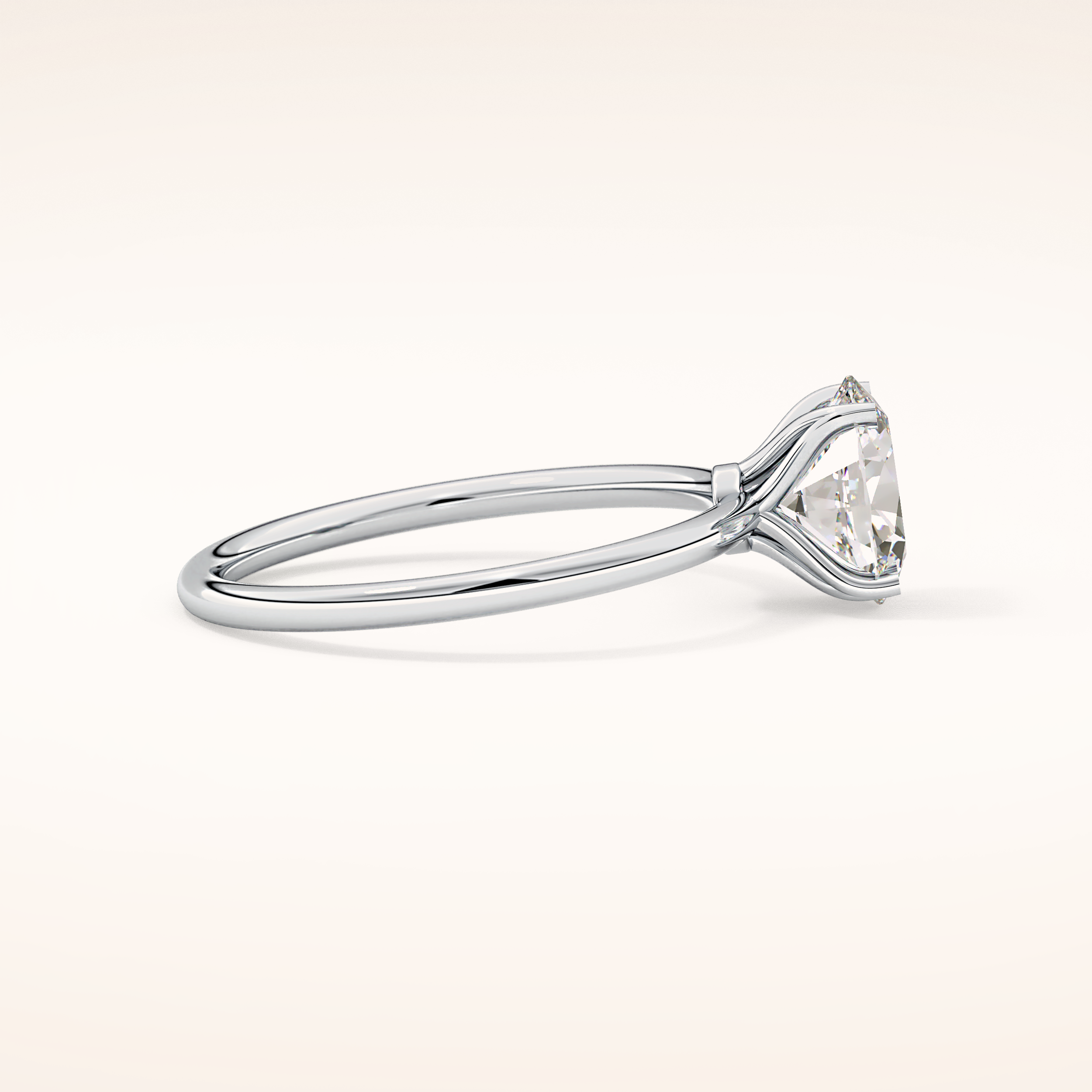 1.09 CT Oval Shaped Solitaire Moissanite Engagement Ring