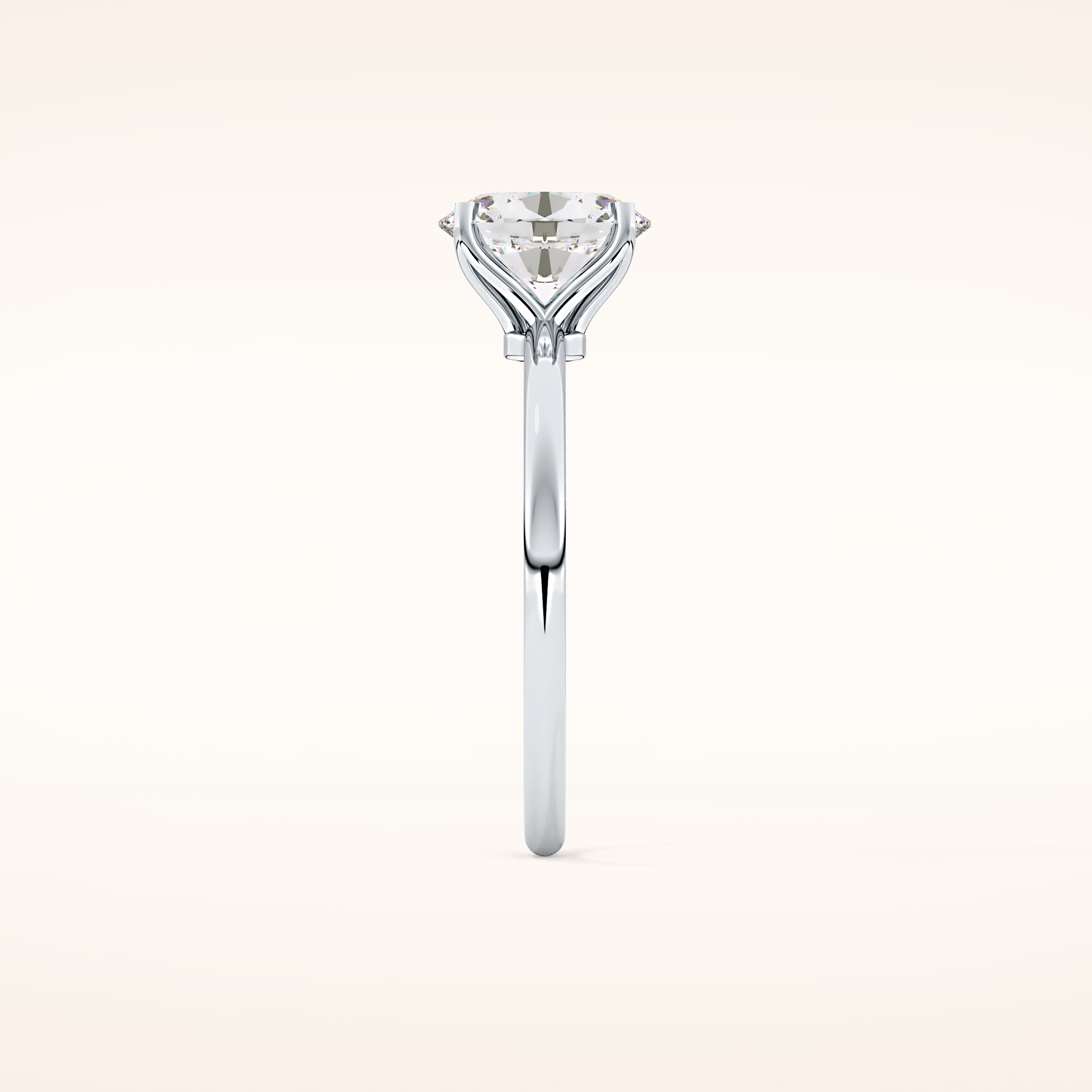 1.09 CT Oval Shaped Solitaire Moissanite Engagement Ring
