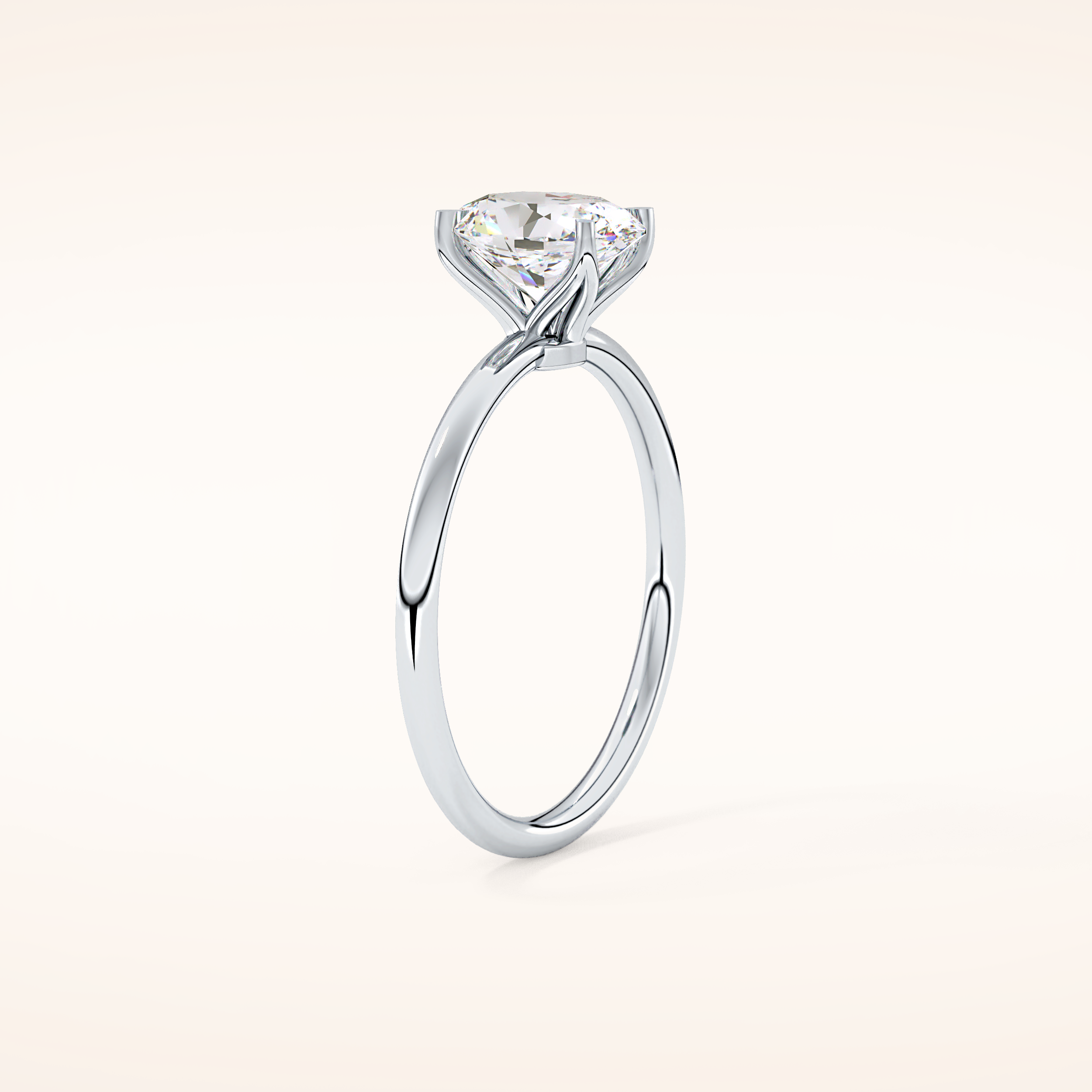 1.09 CT Oval Shaped Solitaire Moissanite Engagement Ring