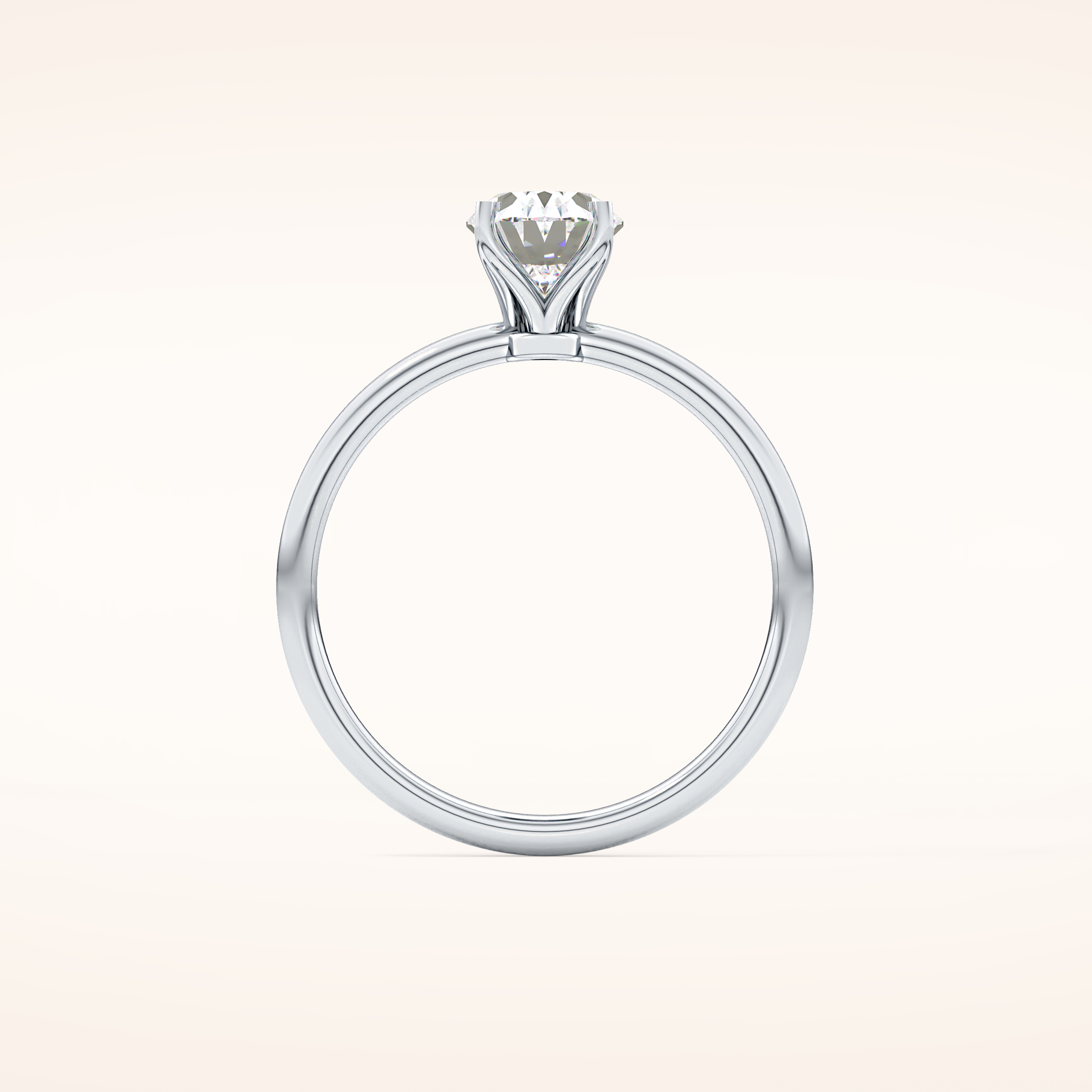 1.09 CT Oval Shaped Solitaire Moissanite Engagement Ring
