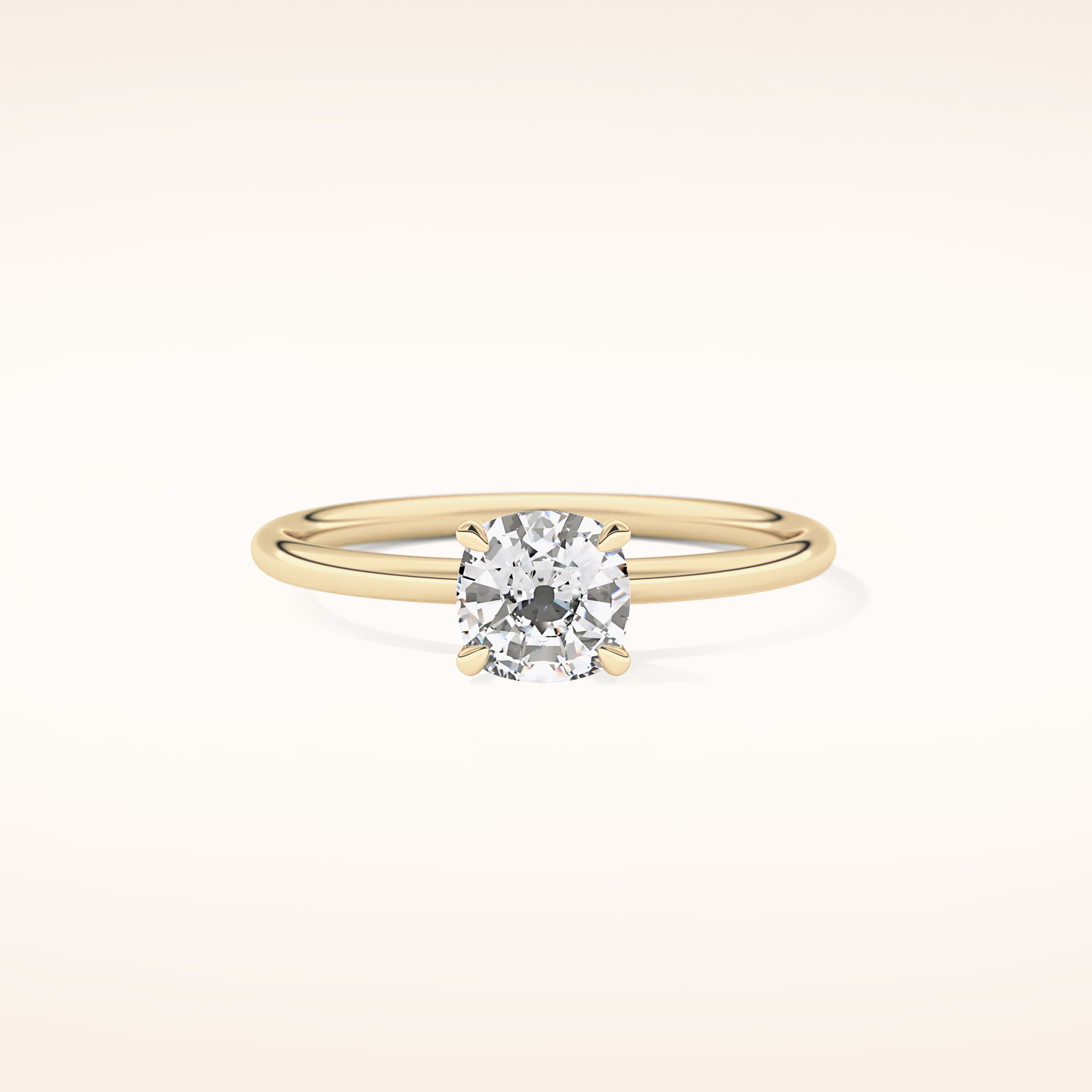0.87 CT Cushion Shaped Solitaire Moissanite Engagement Ring