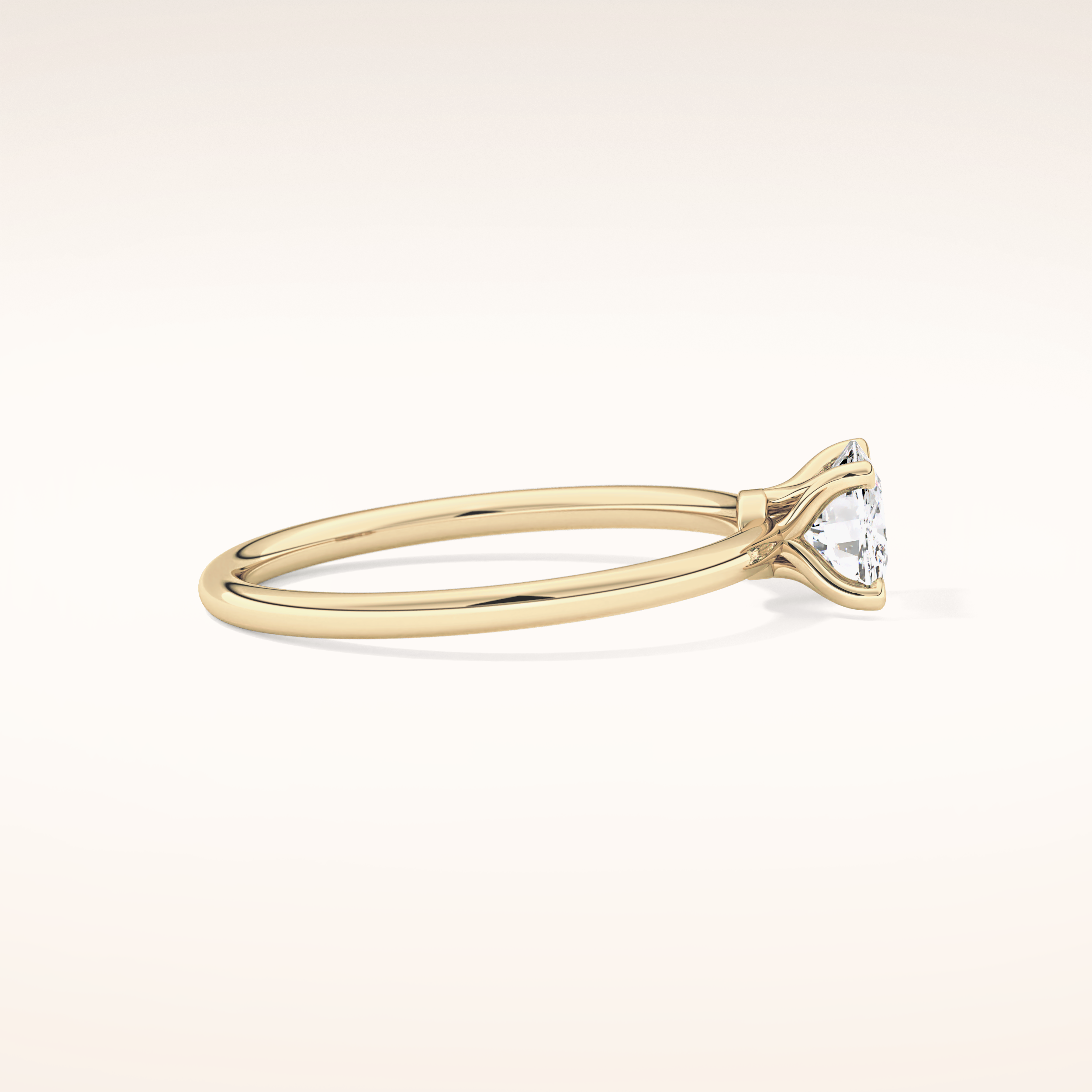 0.87 CT Cushion Shaped Solitaire Moissanite Engagement Ring