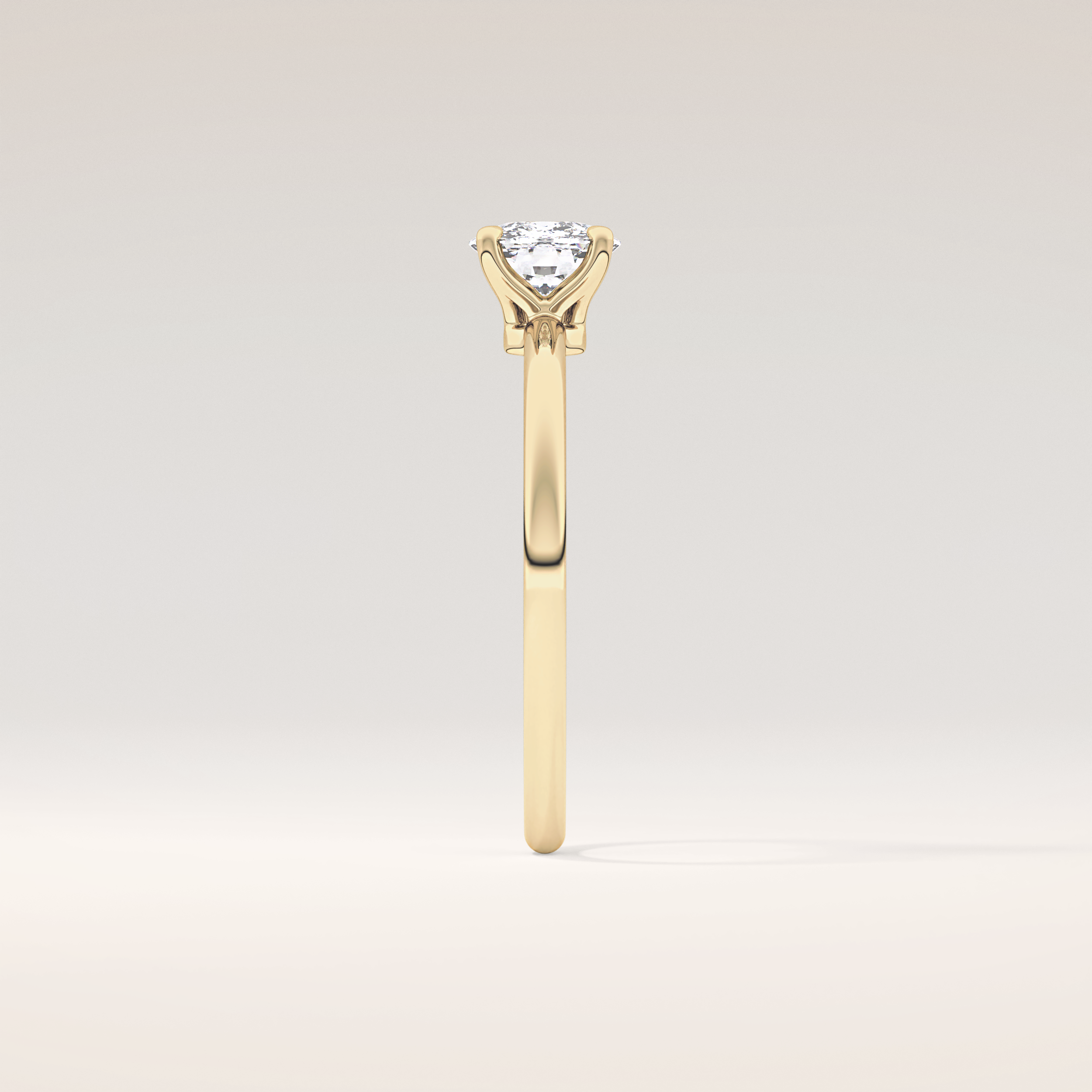 0.87 CT Cushion Shaped Solitaire Moissanite Engagement Ring