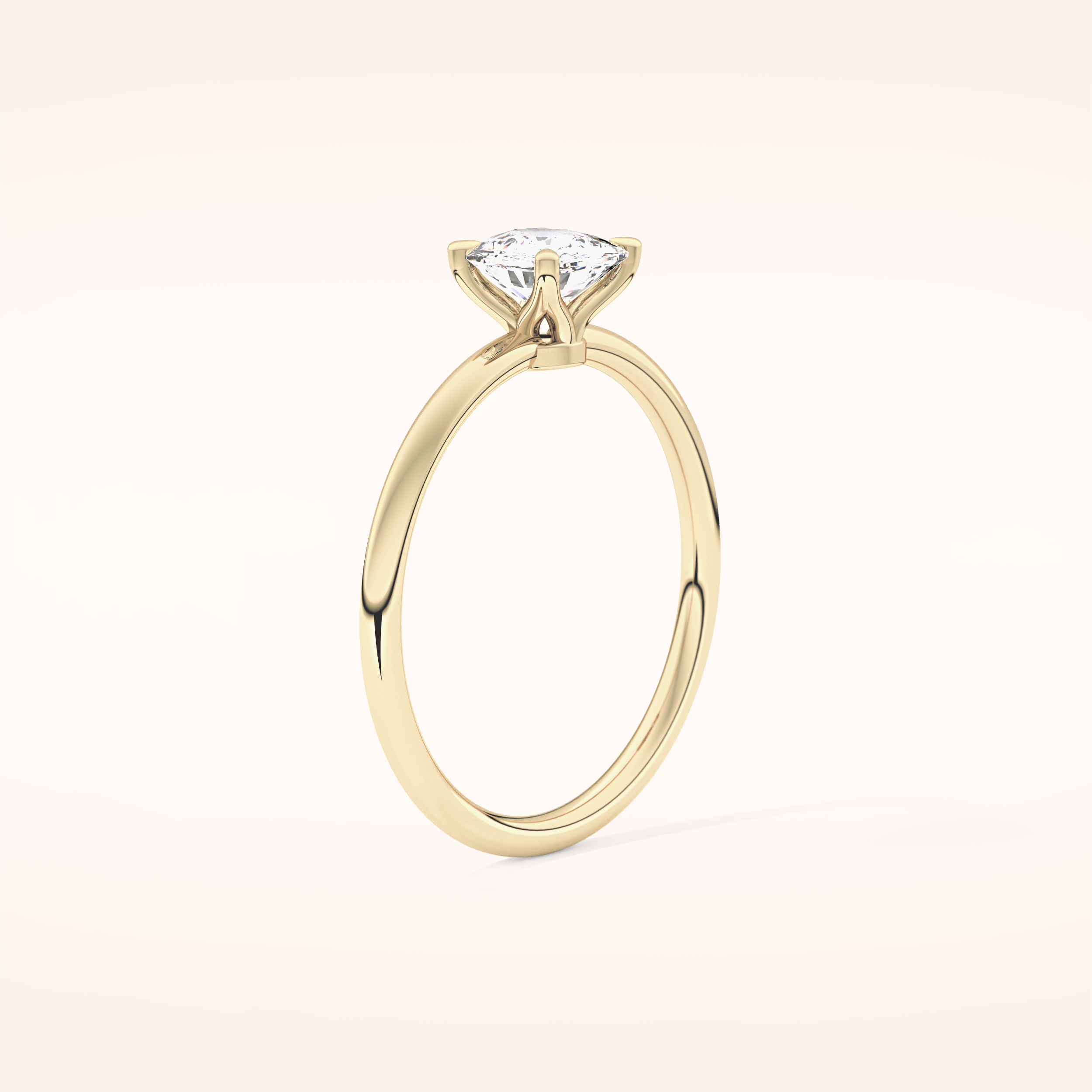 0.87 CT Cushion Shaped Solitaire Moissanite Engagement Ring