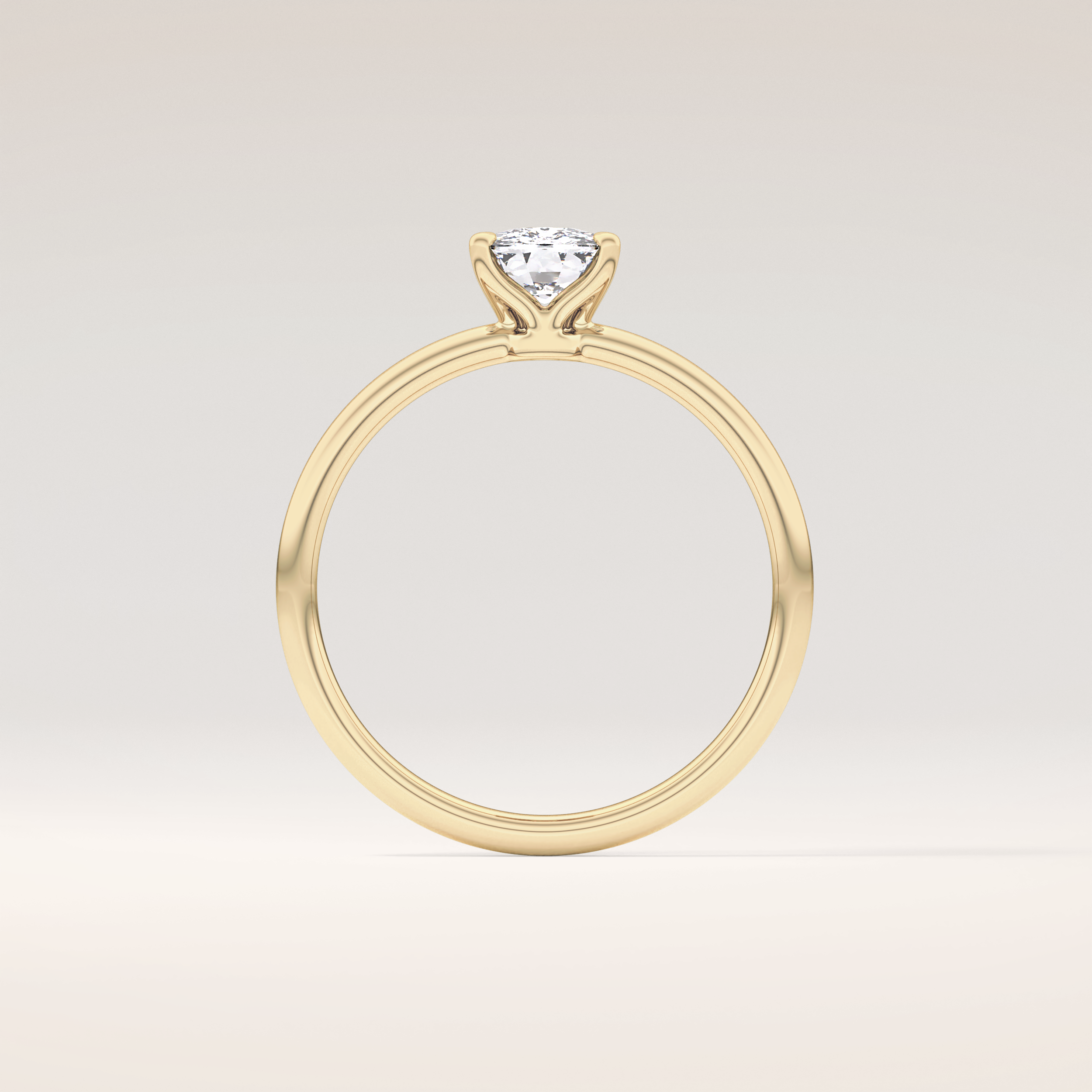 0.87 CT Cushion Shaped Solitaire Moissanite Engagement Ring
