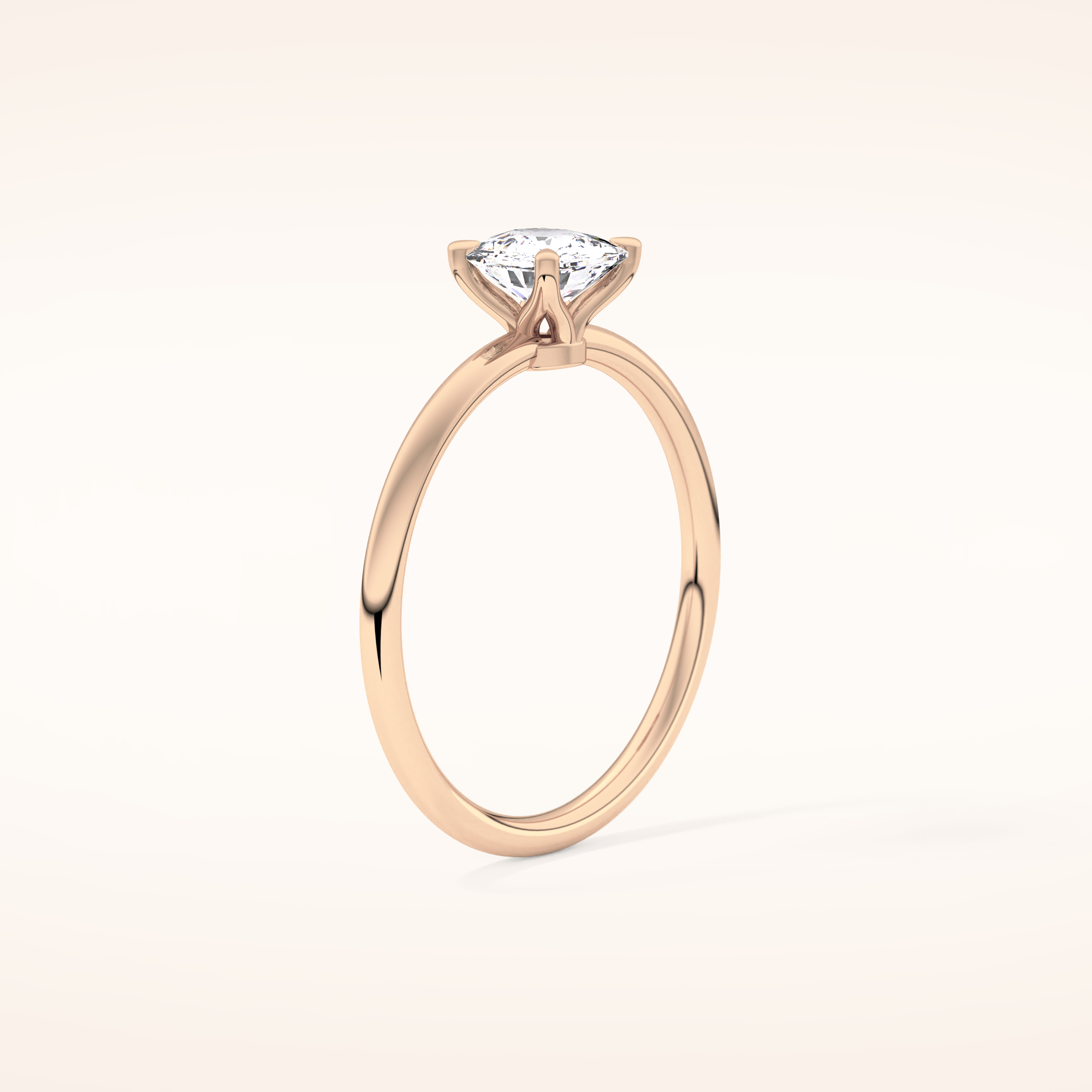 0.87 CT Cushion Shaped Solitaire Moissanite Engagement Ring
