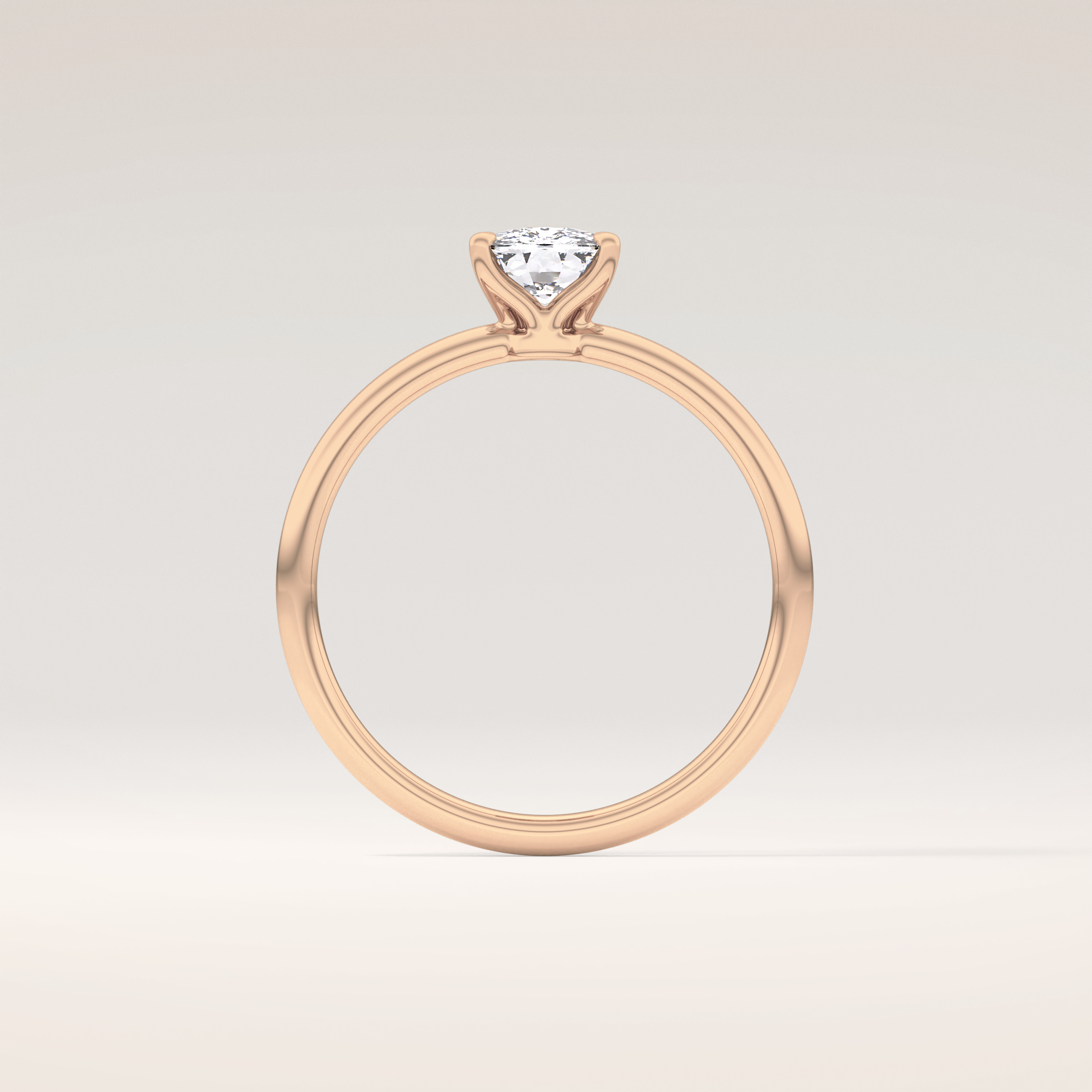 0.87 CT Cushion Shaped Solitaire Moissanite Engagement Ring
