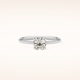 0.87 CT Cushion Shaped Solitaire Moissanite Engagement Ring