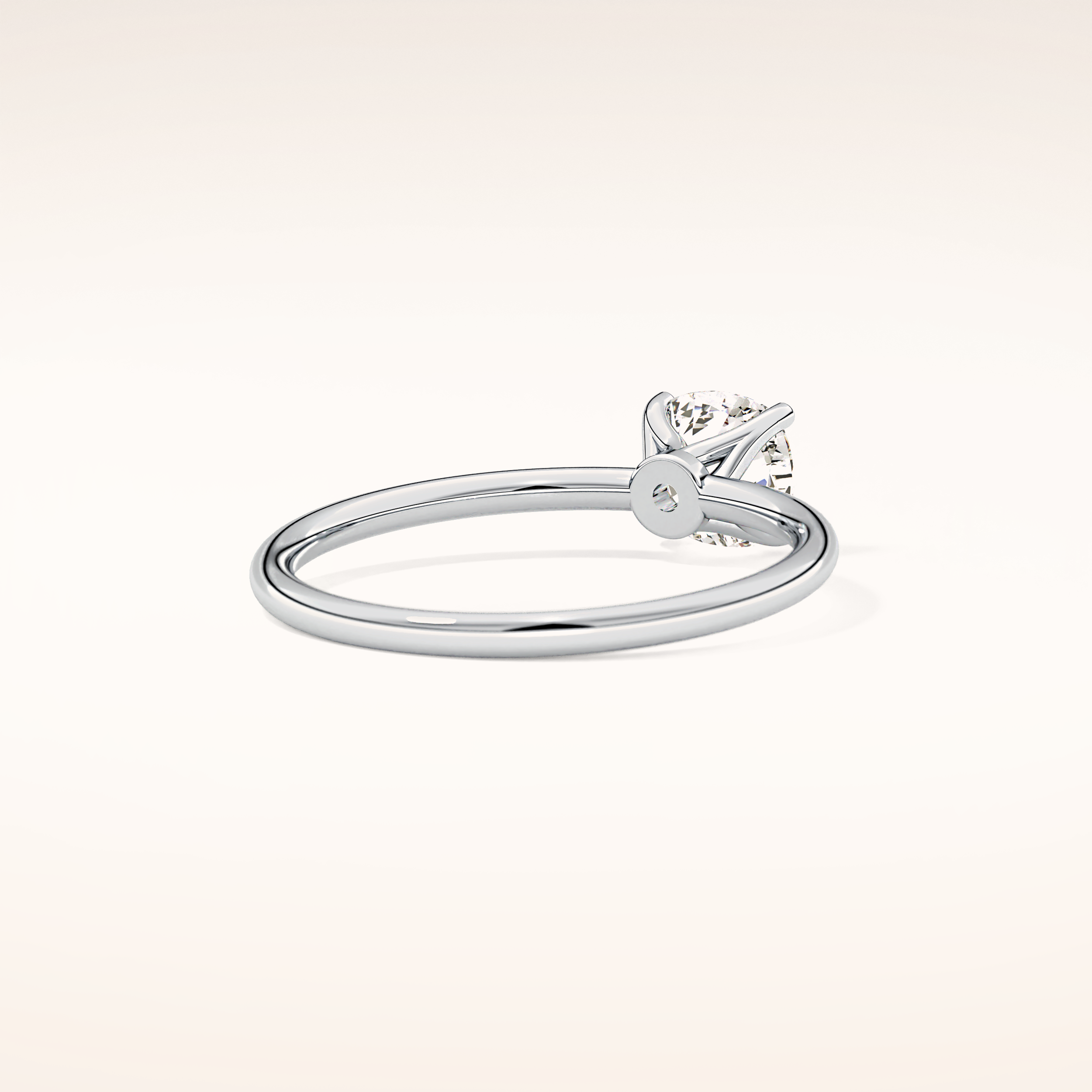 0.87 CT Cushion Shaped Solitaire Moissanite Engagement Ring