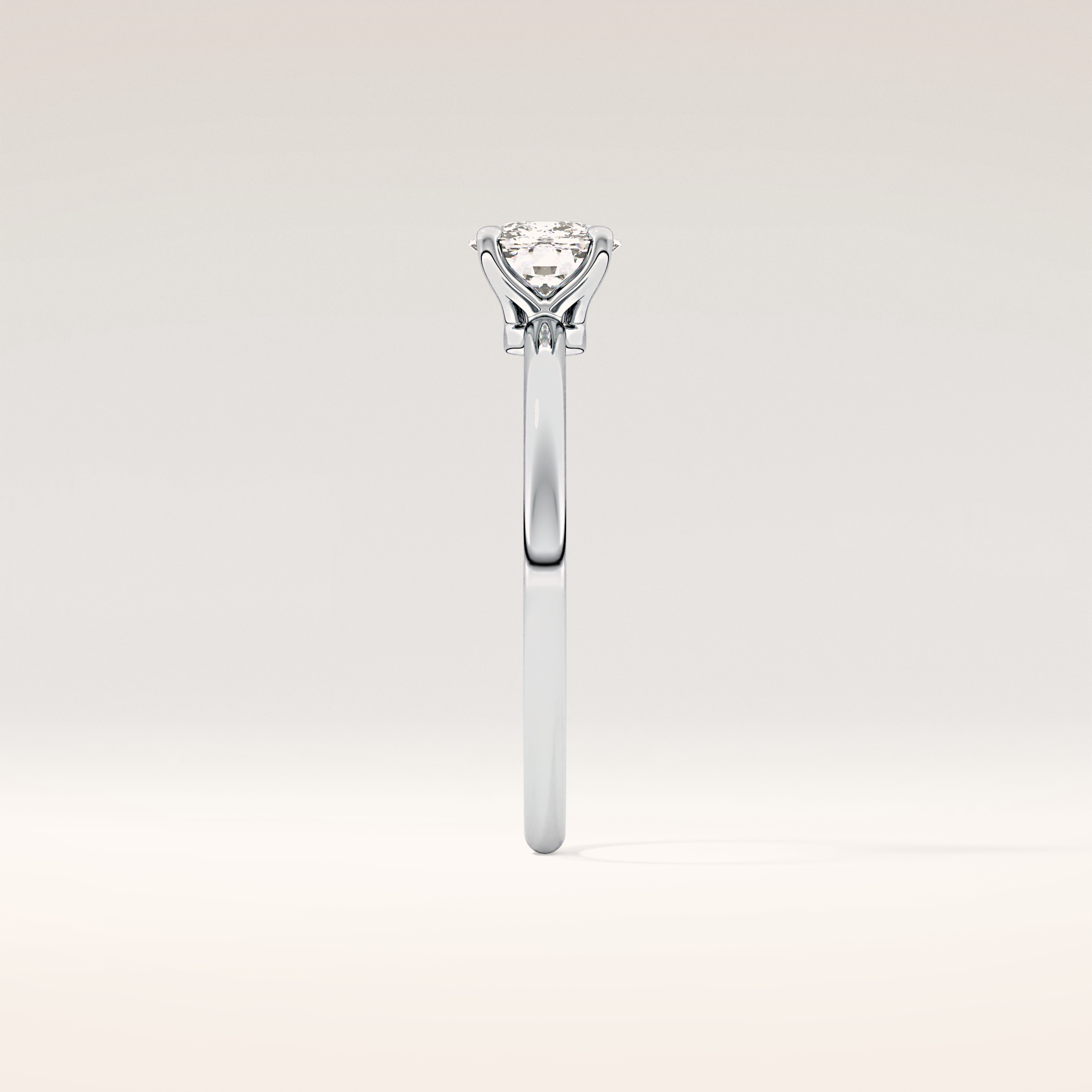 0.87 CT Cushion Shaped Solitaire Moissanite Engagement Ring
